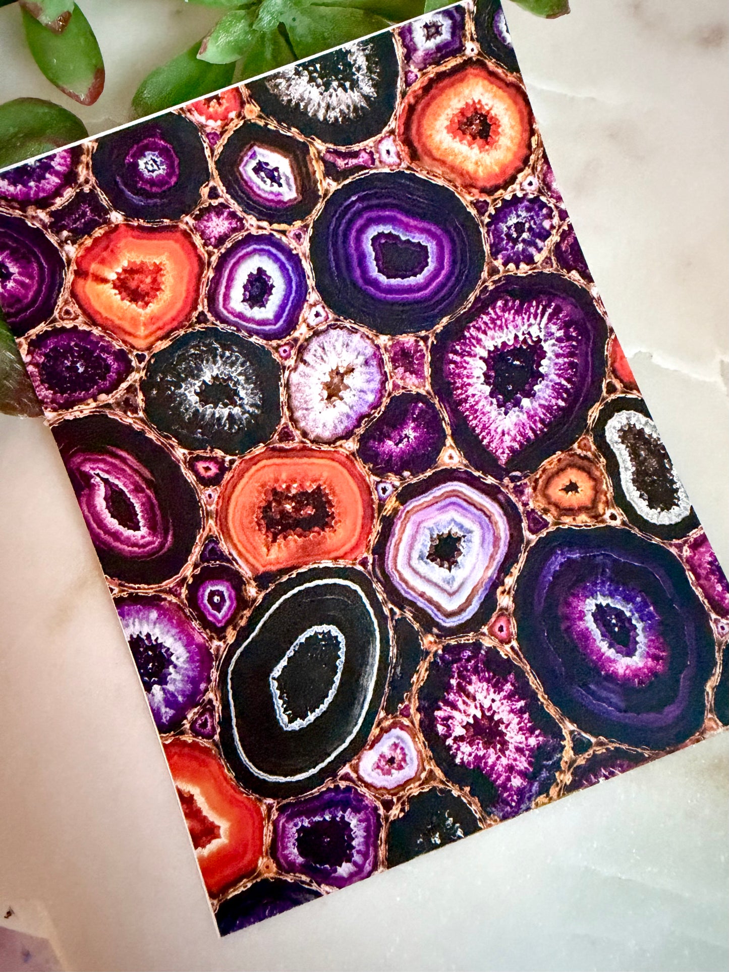 Purple & Orange Agate Transfer Paper