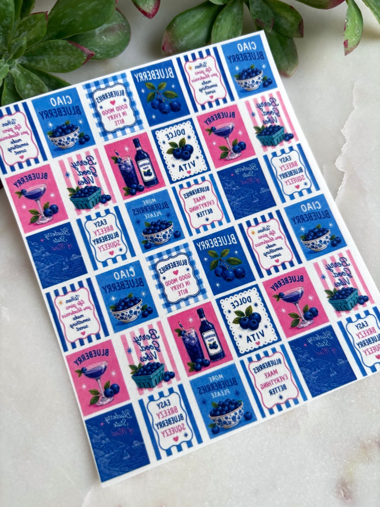Blueberry Tile Transfer Paper