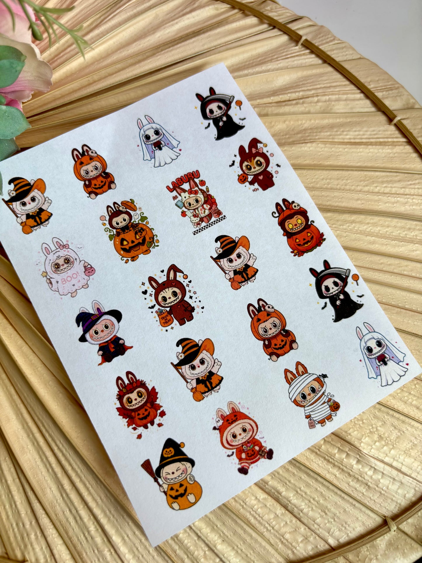 Trick-or-Treat Labubu Charms Transfer Papers