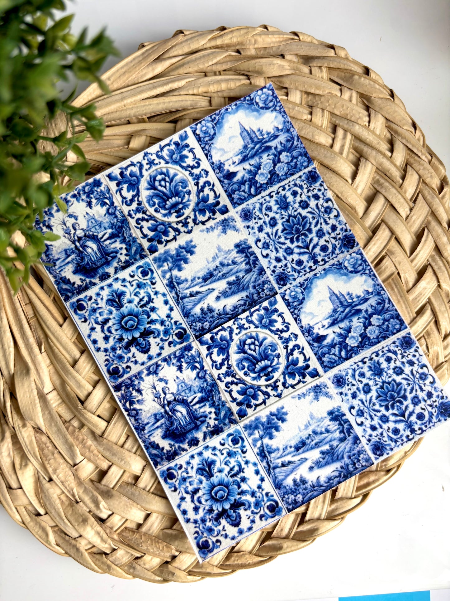 Large Blue Tile A Transfer Paper