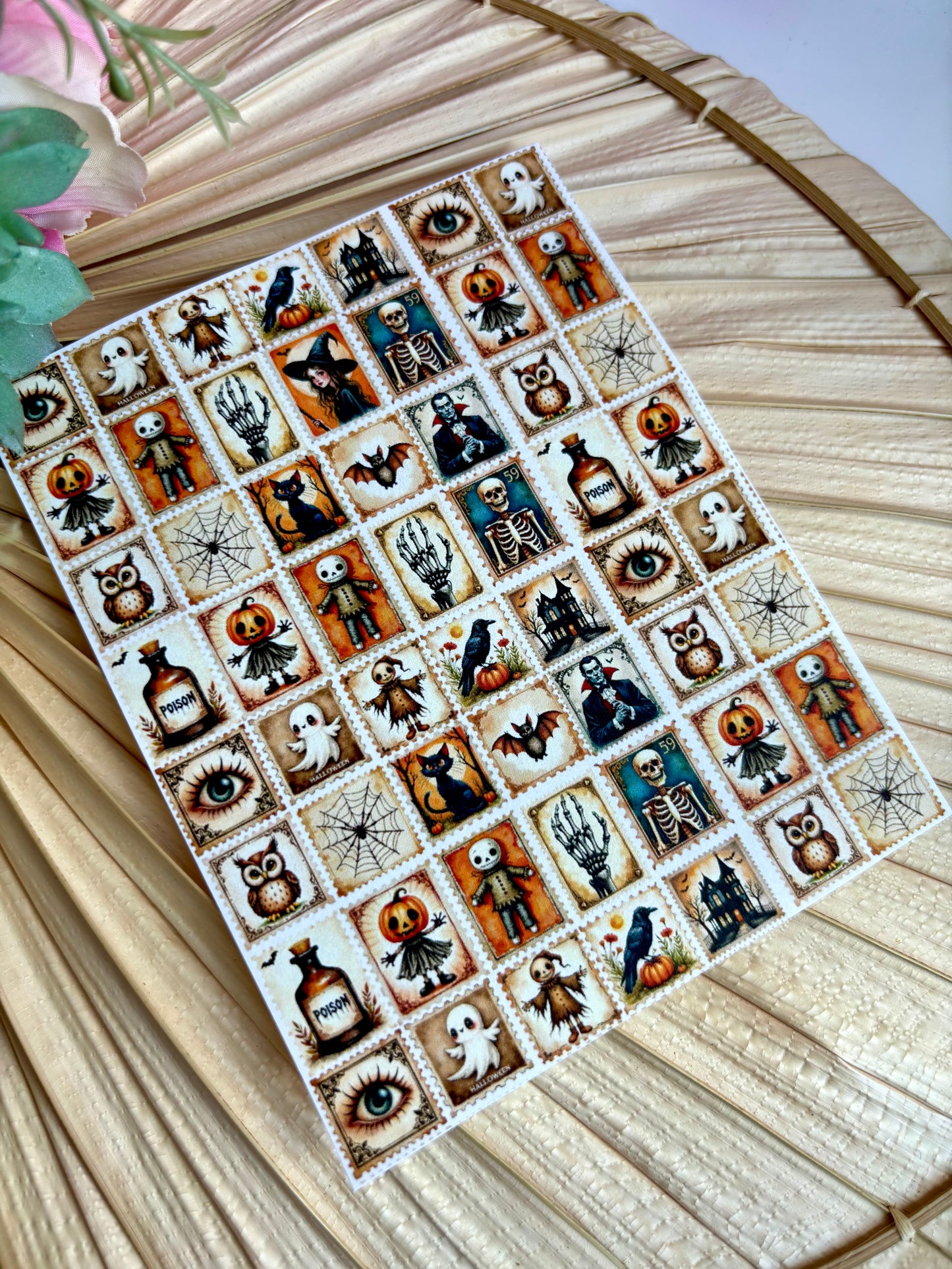 Vintage Halloween Stamp Charms Transfer Papers