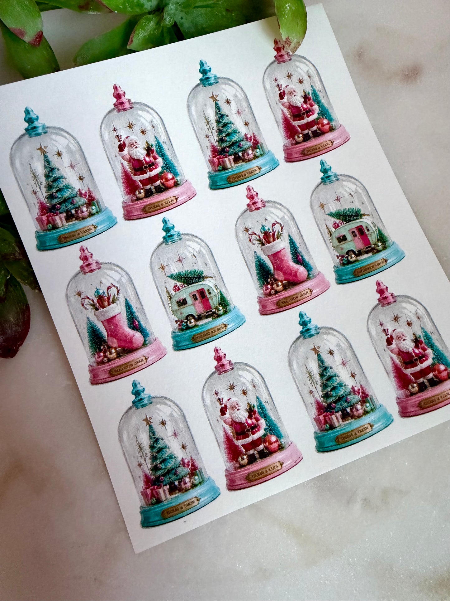 Vintage Christmas Cloche Transfer Paper