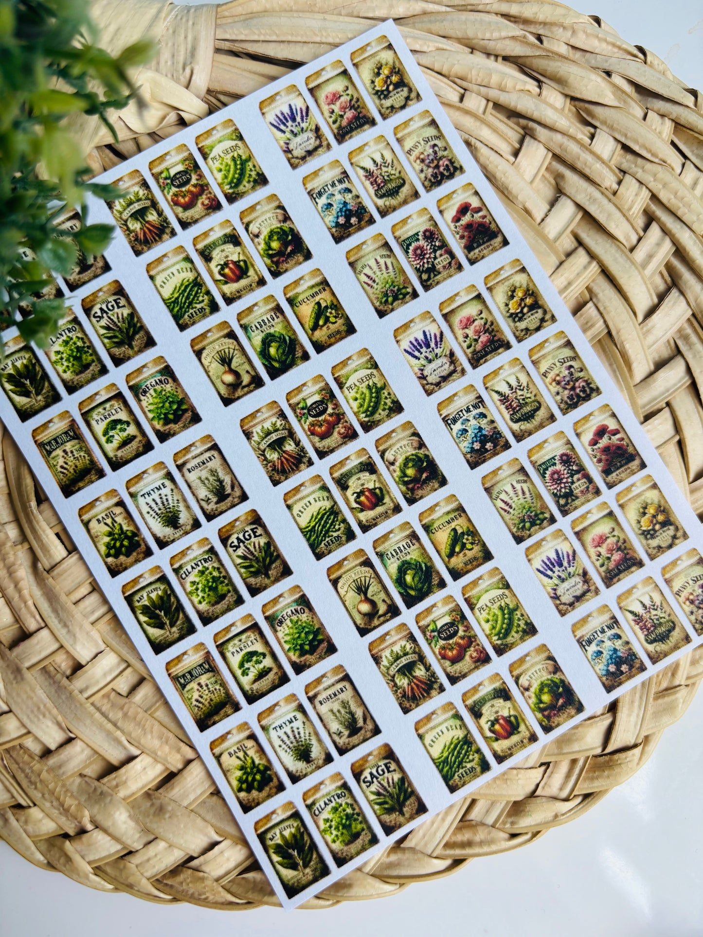 Vintage Seed Packet Charms Transfer Paper