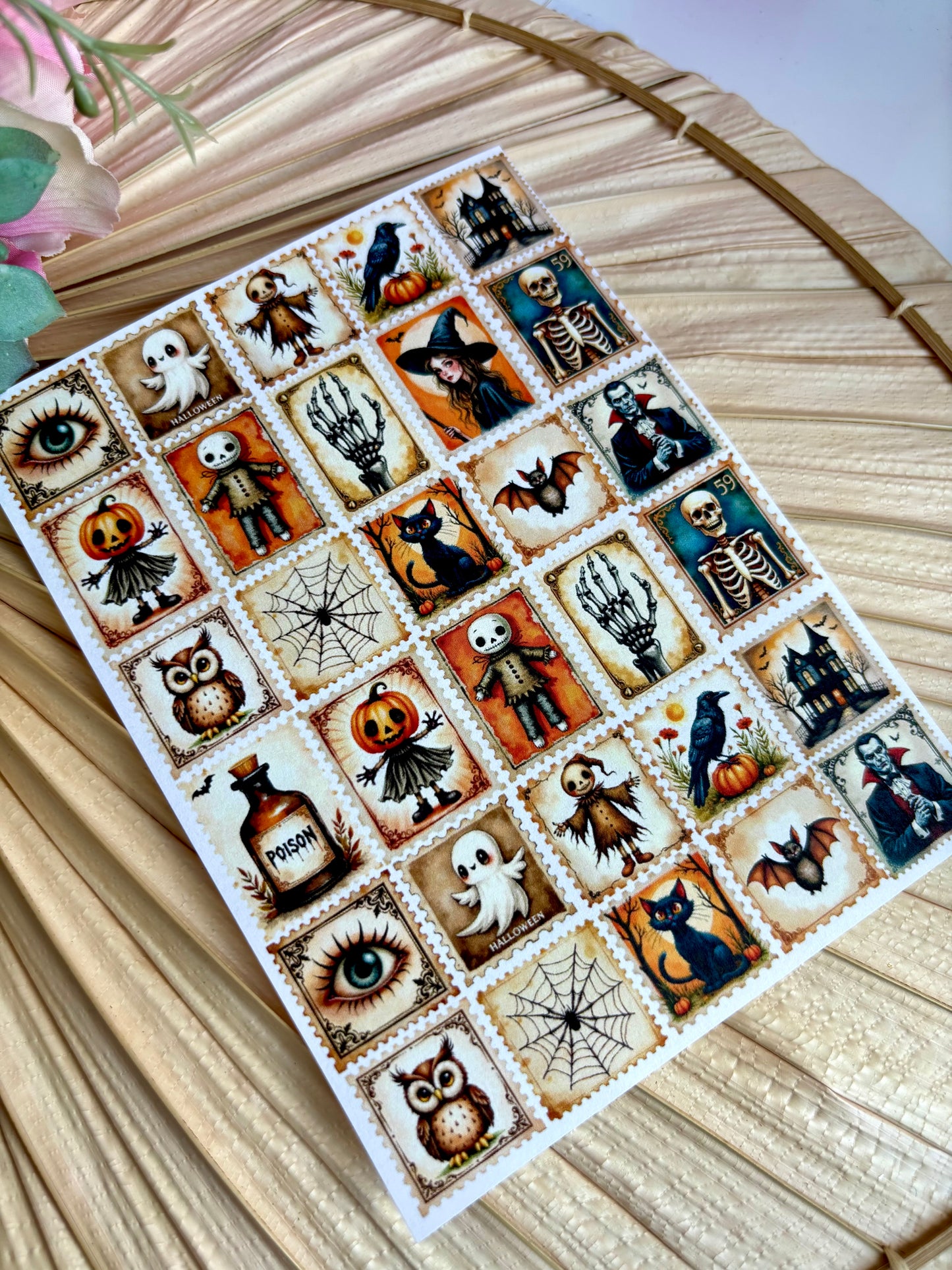 Vintage Halloween Stamp Charms Transfer Papers