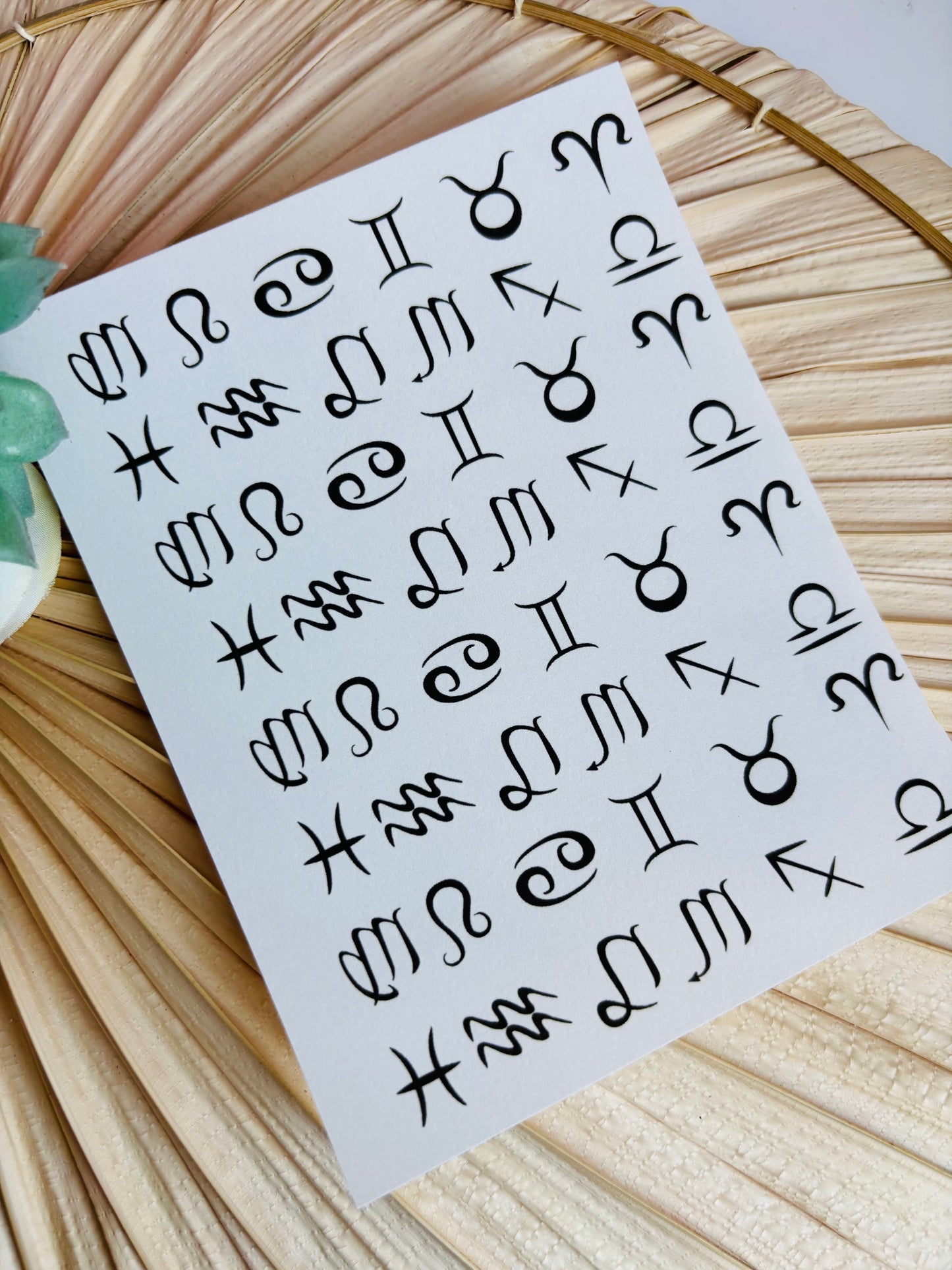 Zodiac Sign Charms Transfer Paper