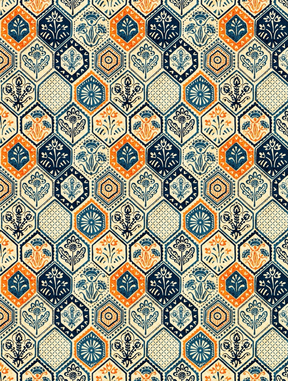 Folk Tile A Transfer Paper