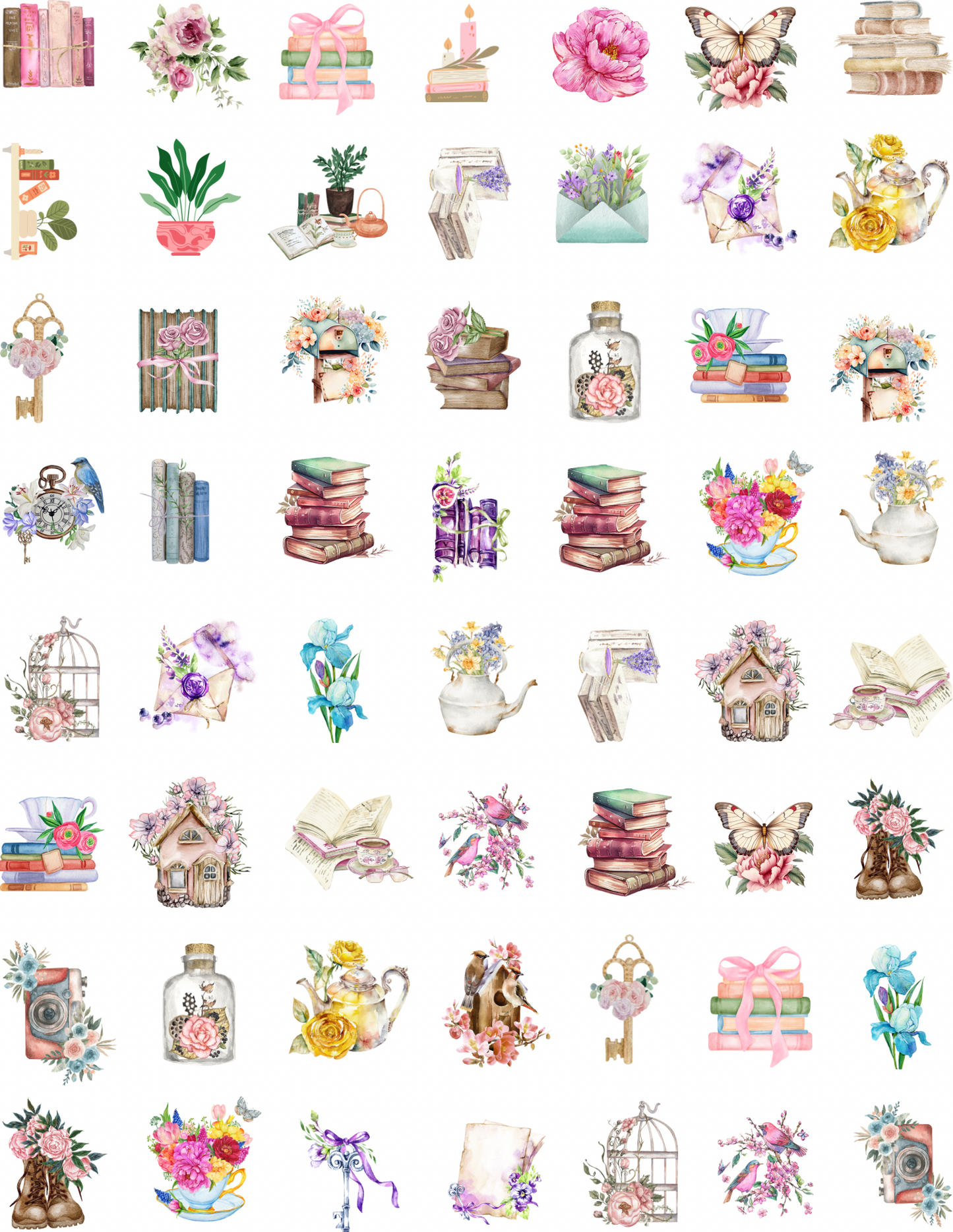 Books & Blooms Charm Paper