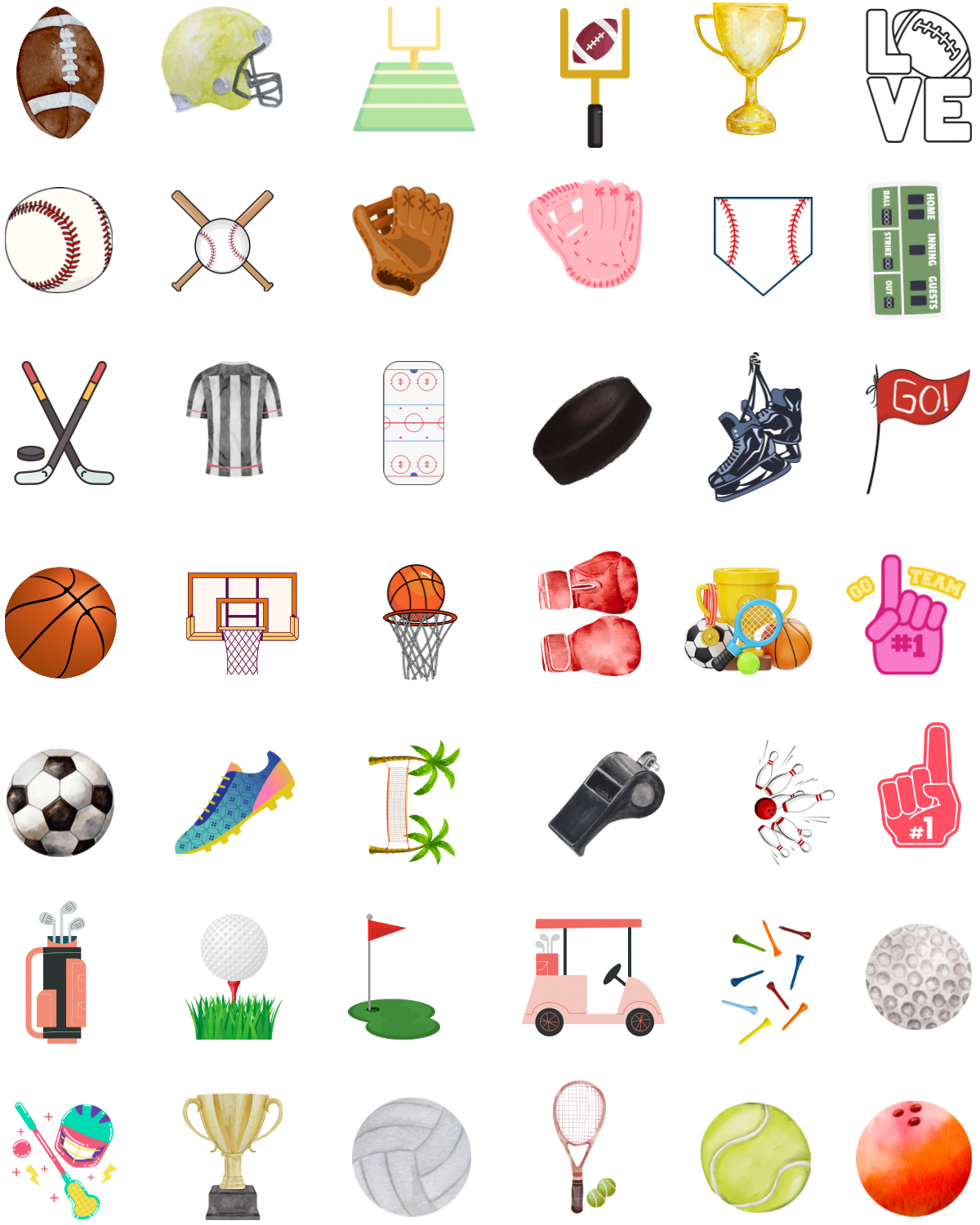 Sports Charms Transfer Paper