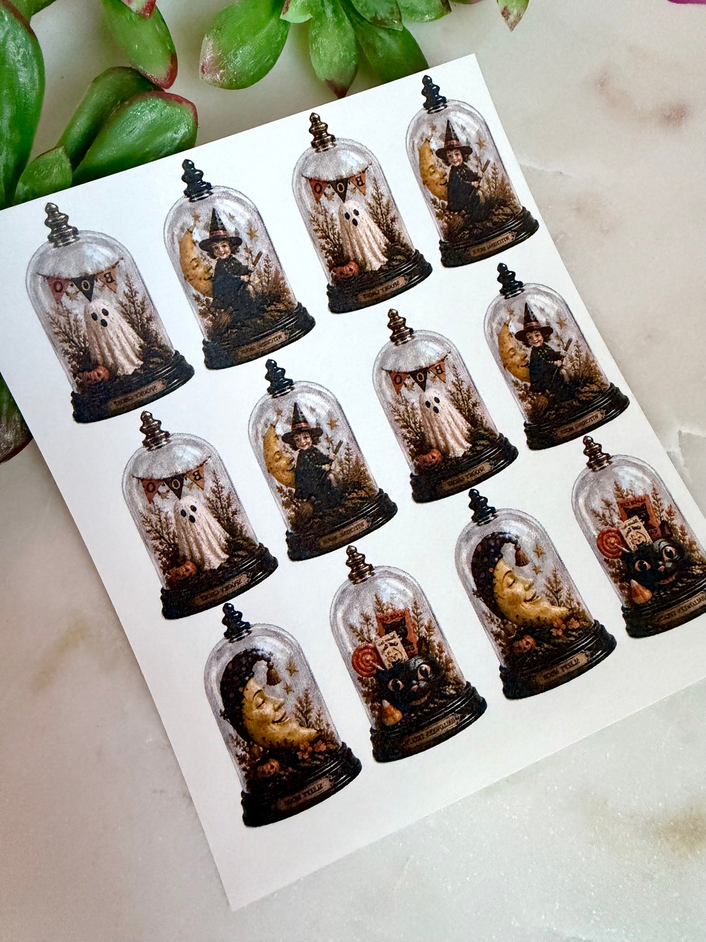 Vintage Halloween Cloche Transfer Papers