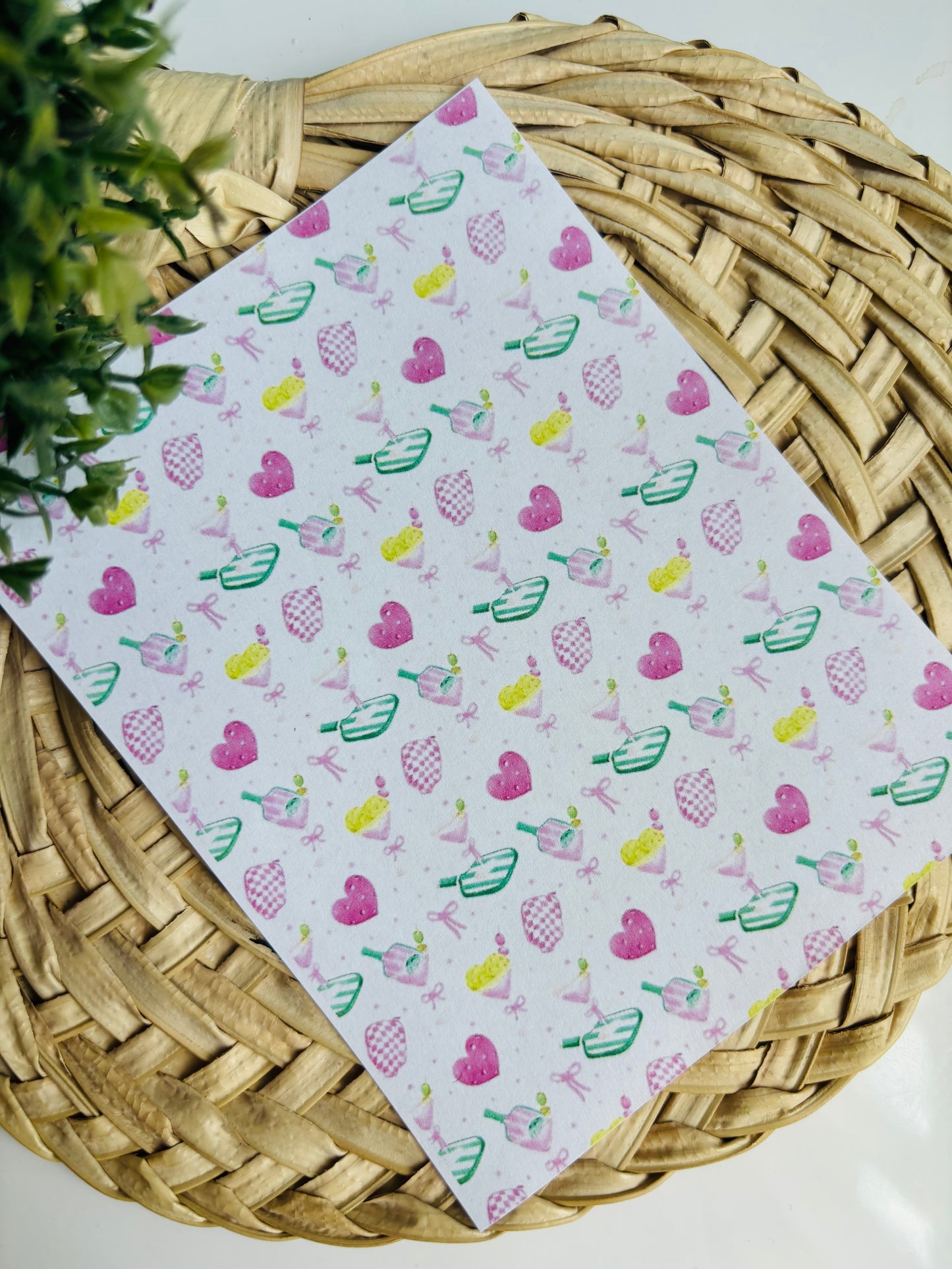 Pickle Ball Martini Transfer Paper