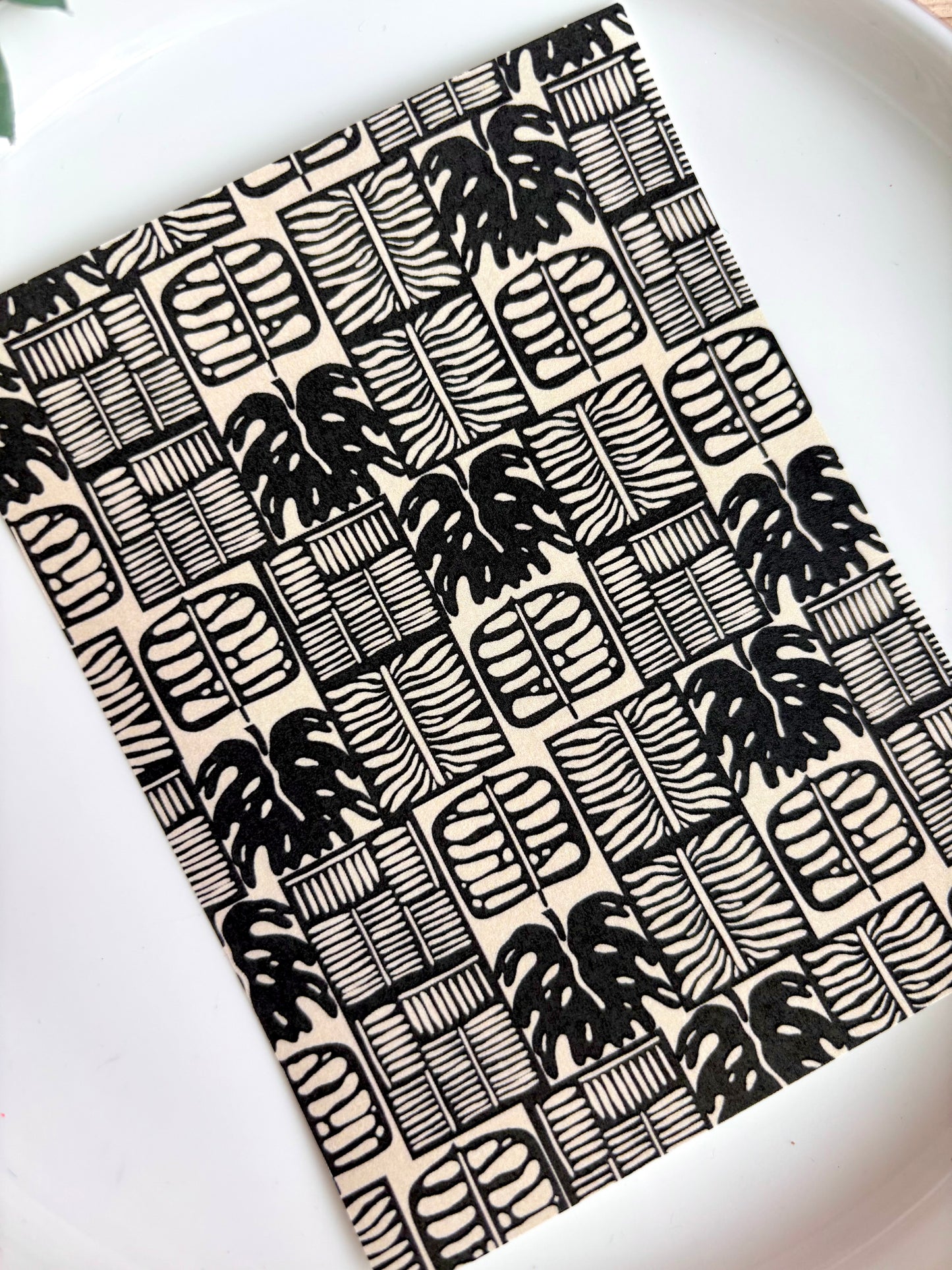B&W Plant Tile Transfer Paper