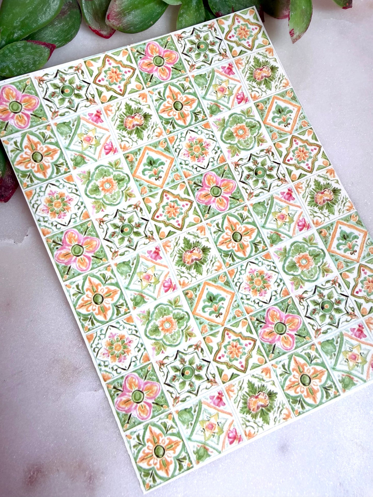 Mediterranean Mix Tile Transfer Paper