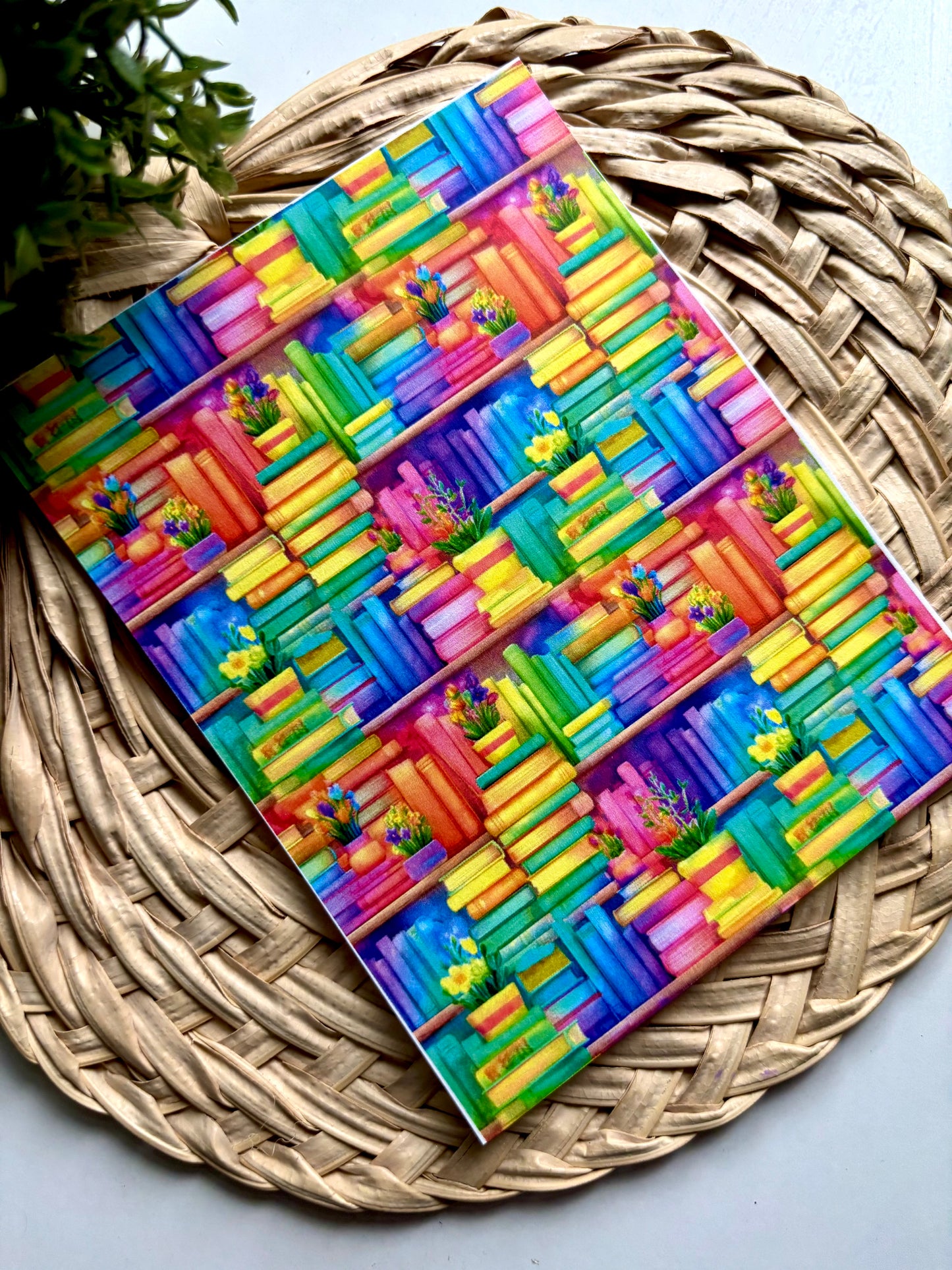 Neon Book Shelves Transfer Paper