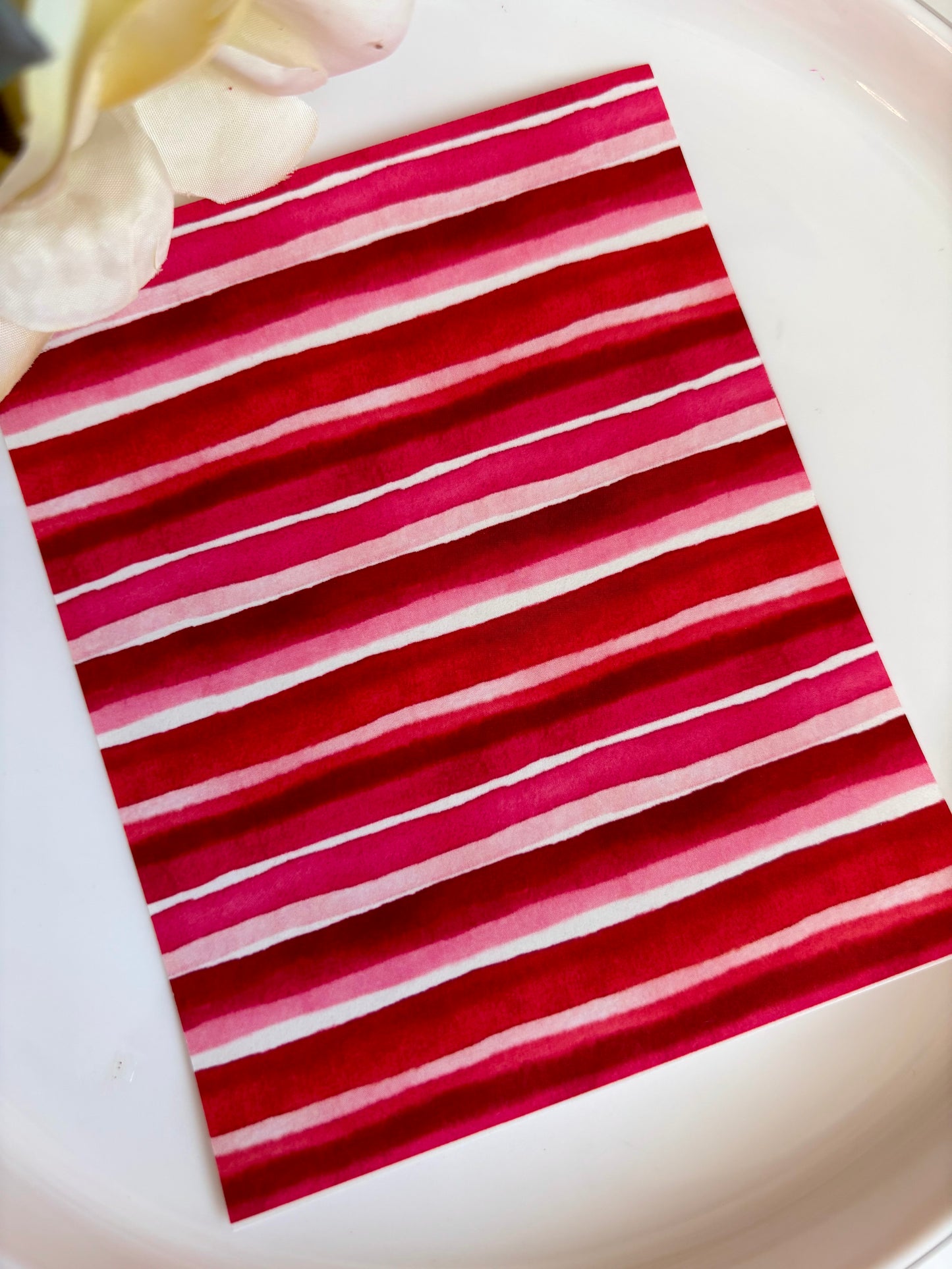 Red & Pink Horizontal Stripe Transfer Paper