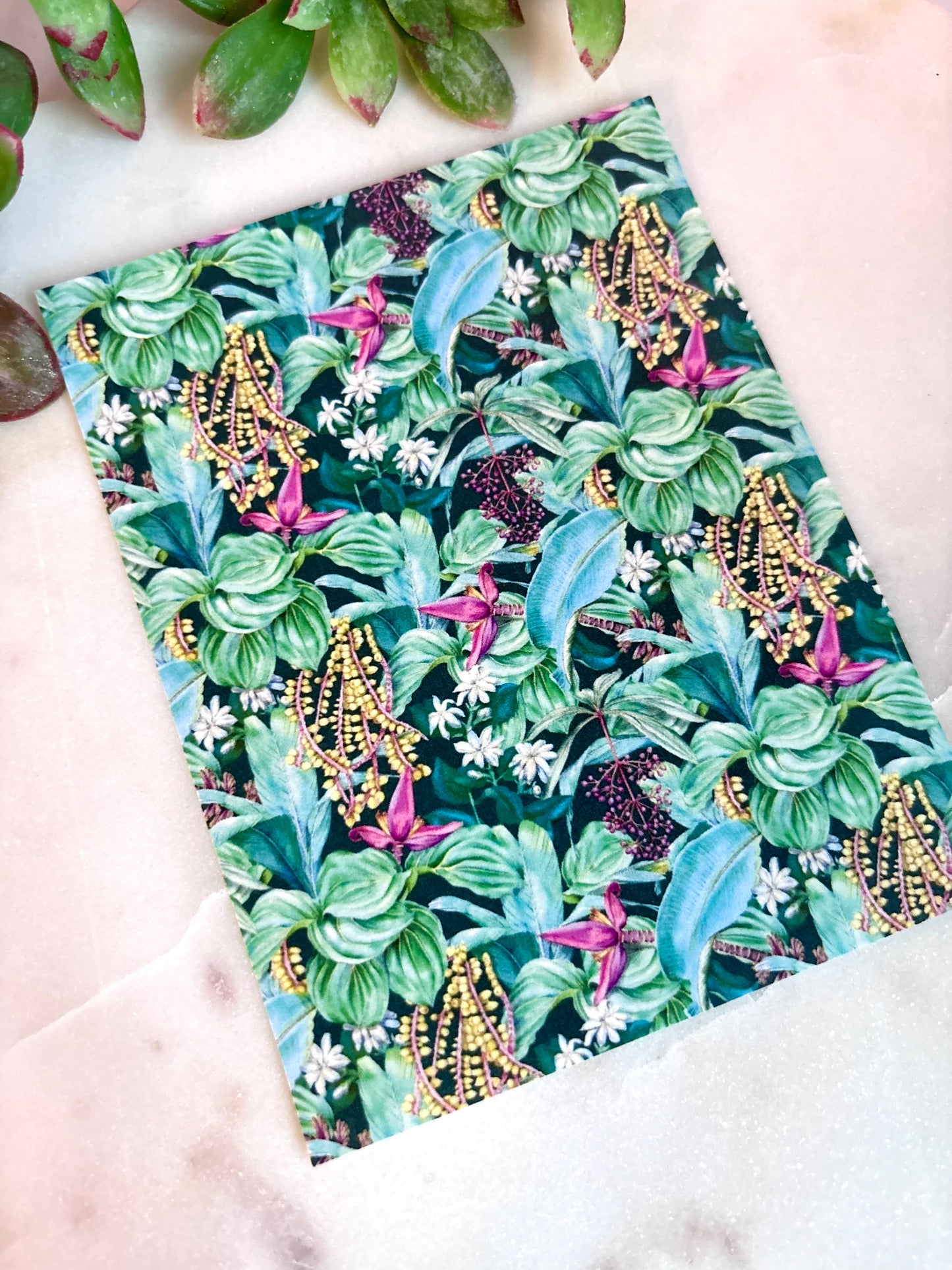 Blue Leaf Tropic Transfer Paper