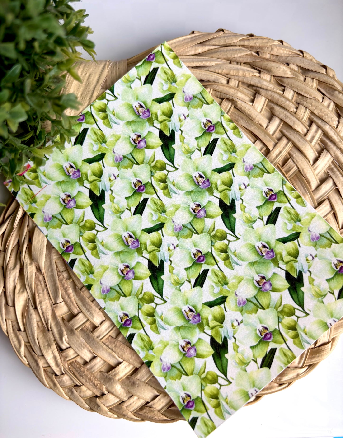 Green Orchid Transfer Paper