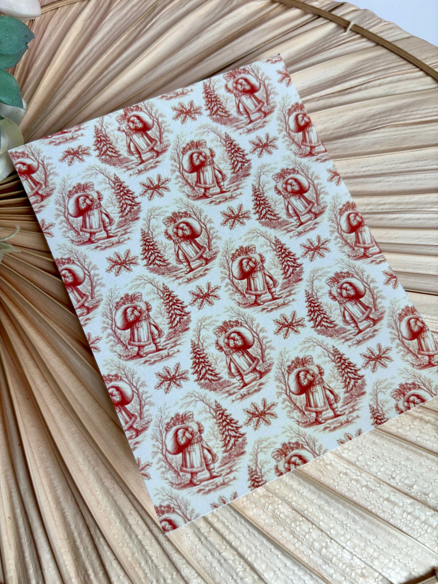 Red Santa Toile Transfer Paper
