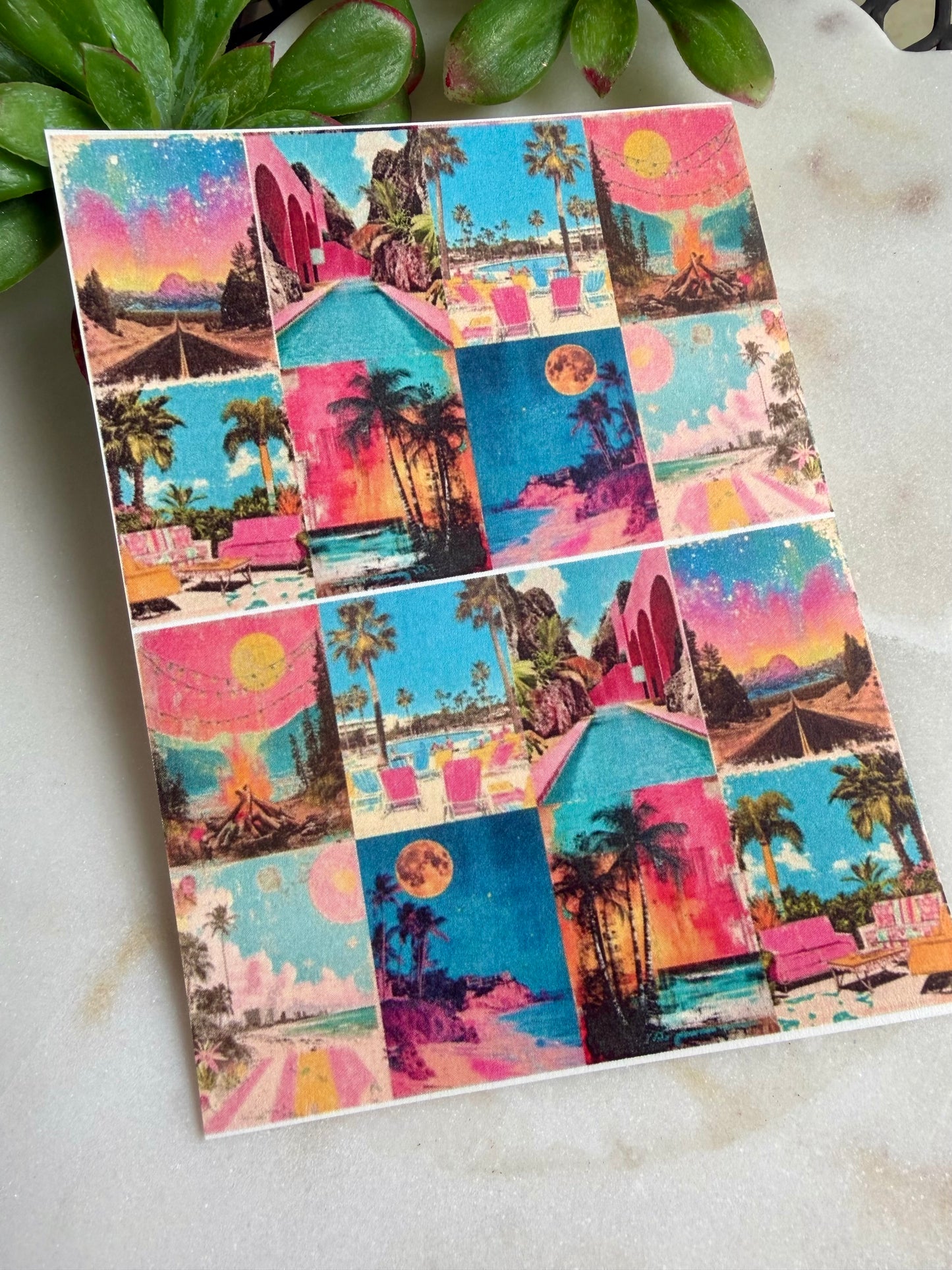 Poolside Tile Transfer Paper
