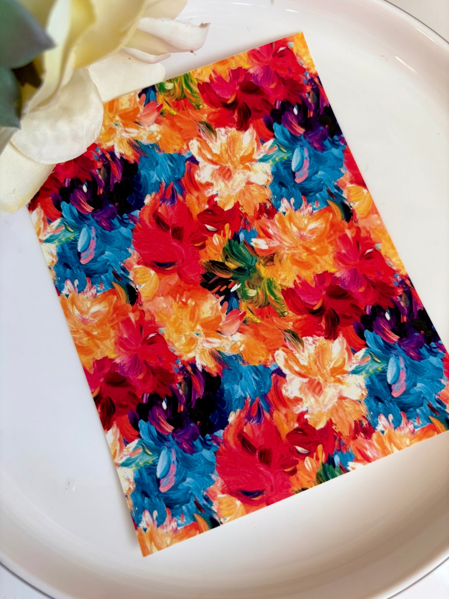 Abstract Impasto Floral Transfer Paper