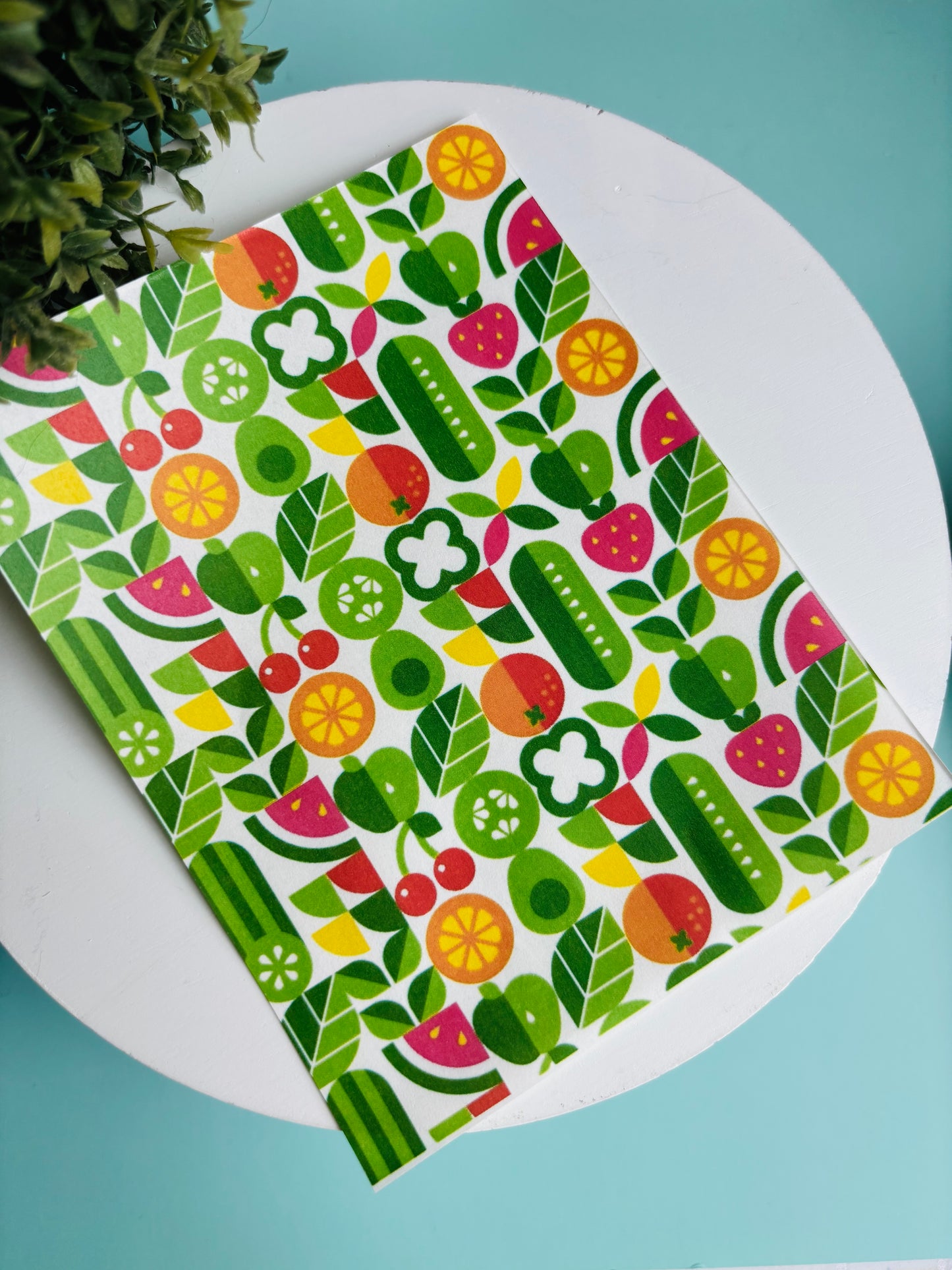 Geo Tangerine Transfer Paper