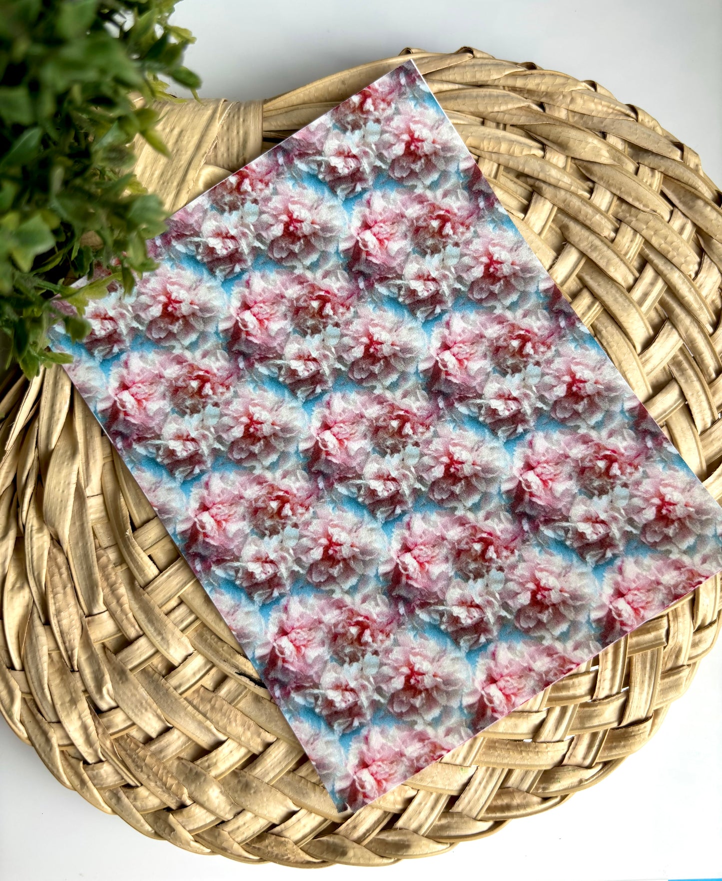 Peonies on Blue Transfer Paper