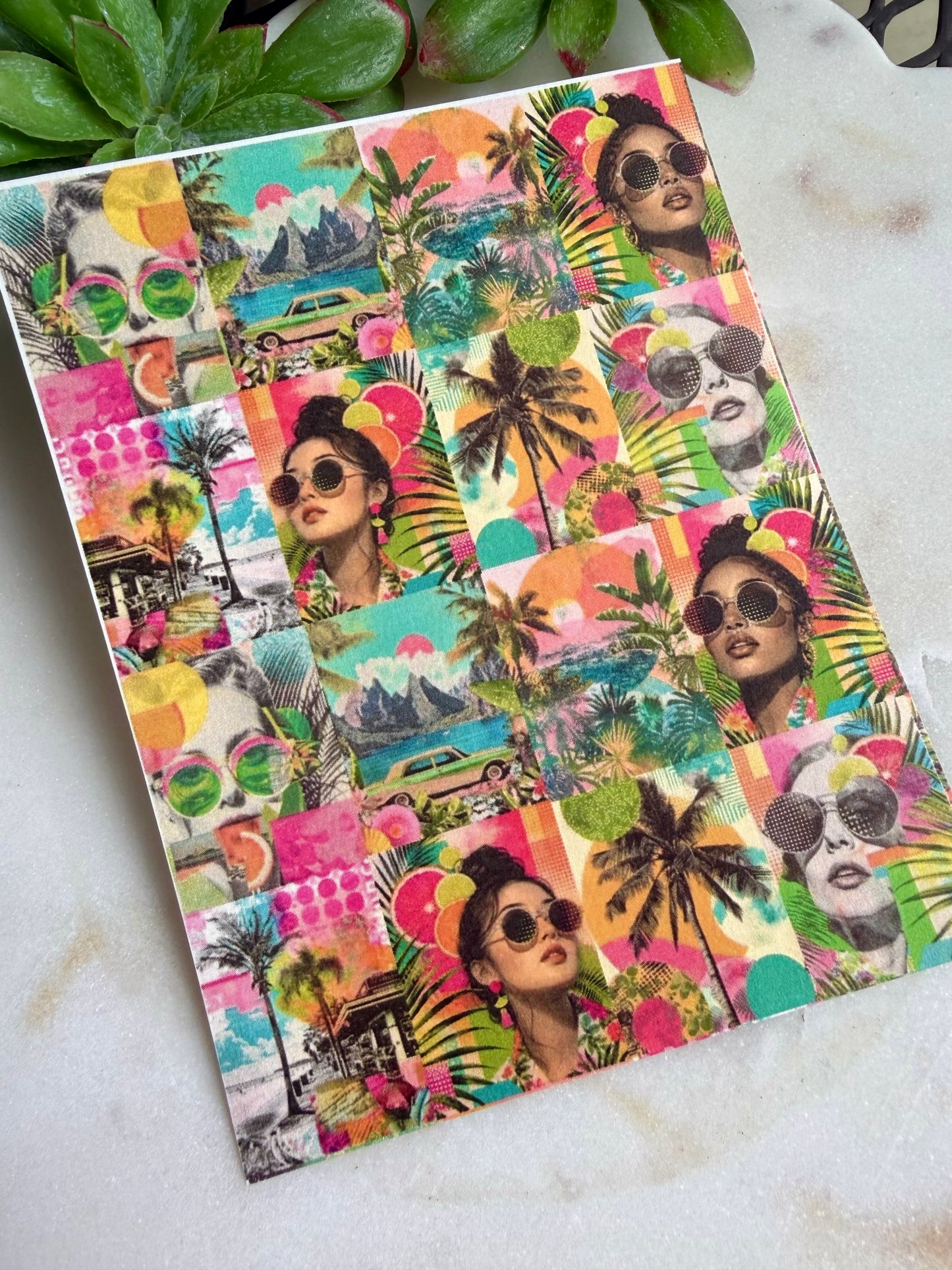 Palm Summer Tile Transfer Paper
