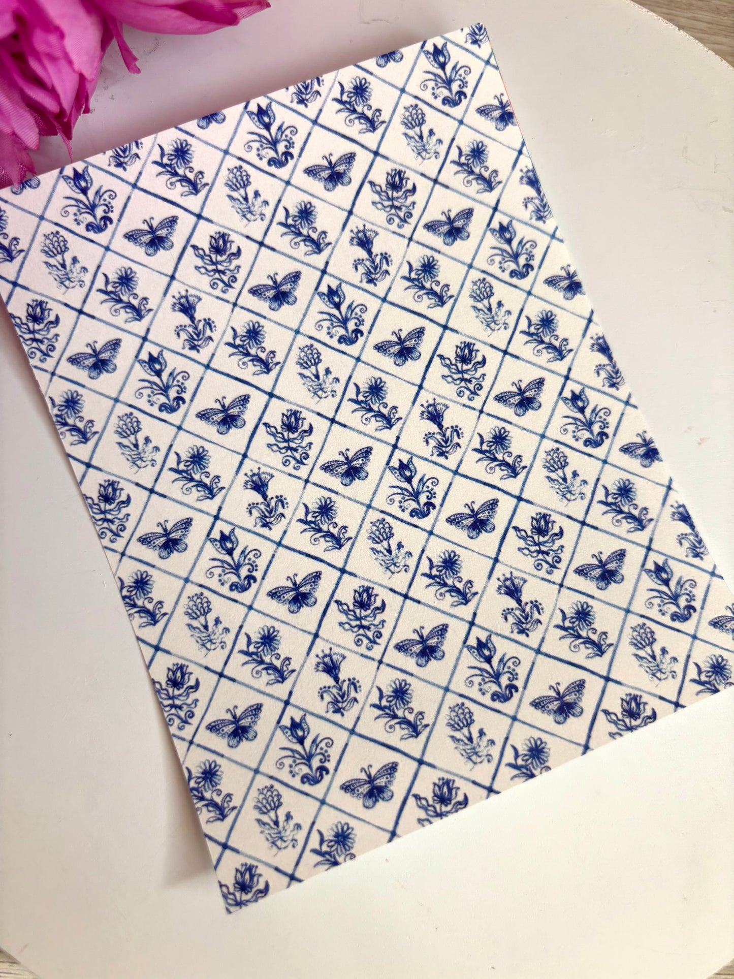 Blue Botanical Transfer Paper