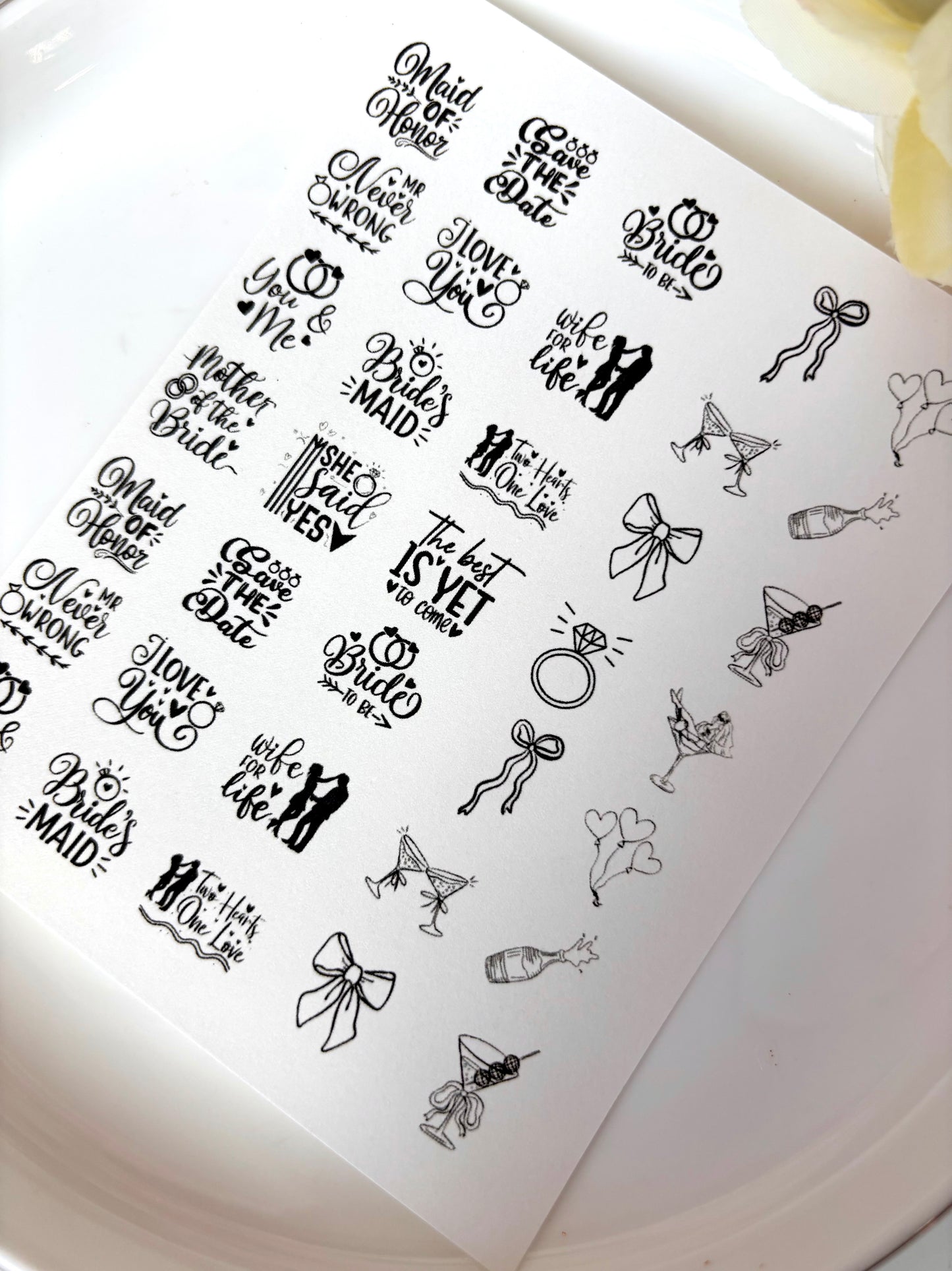 Bridal Sayings Charm Paper