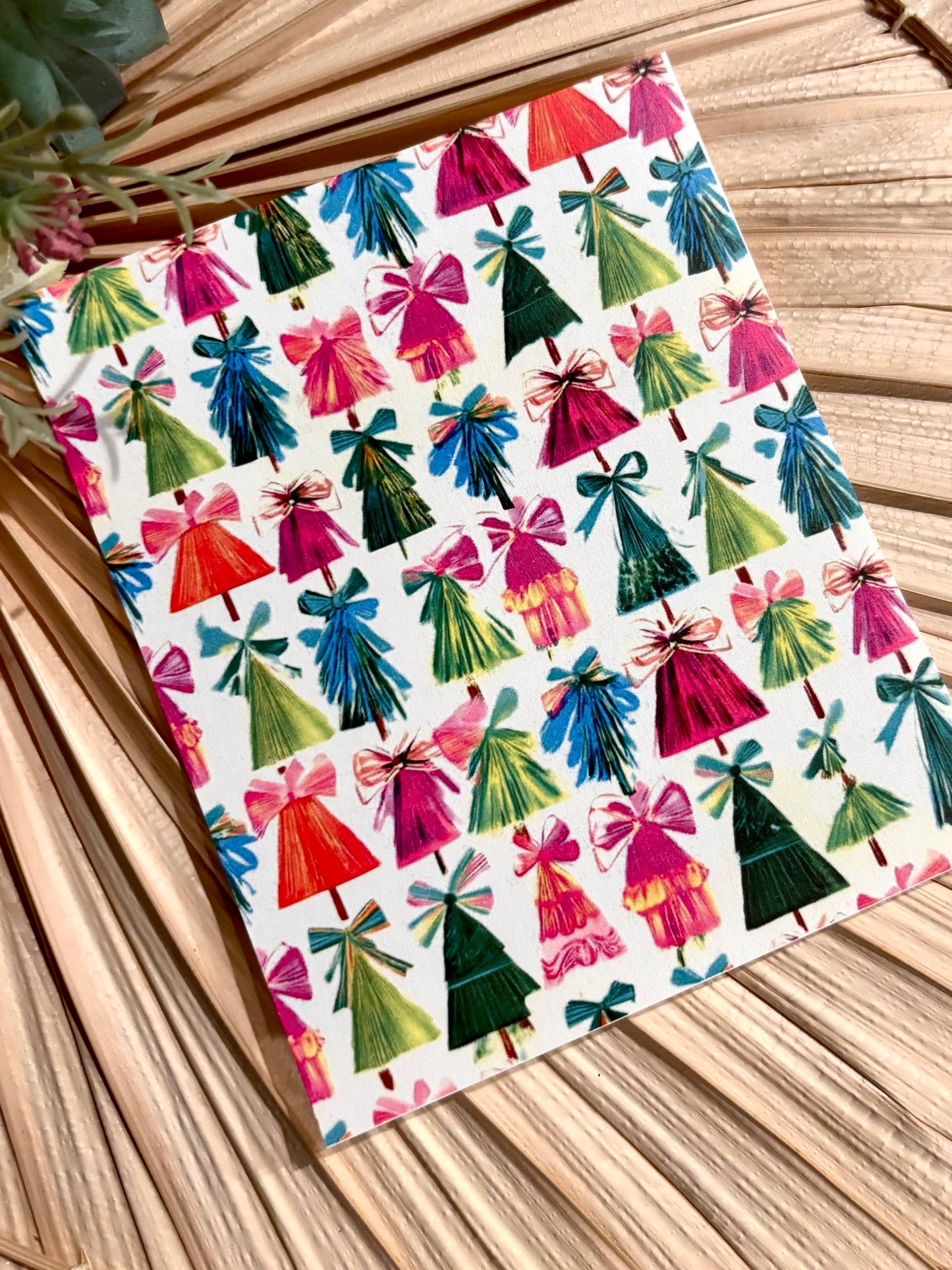 Vibrant Bow Trees Transfer Paper