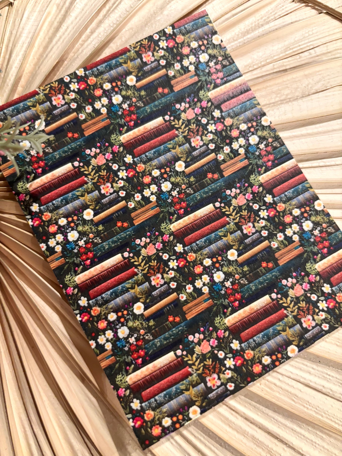 Dark Floral Bookshelves Transfer Paper