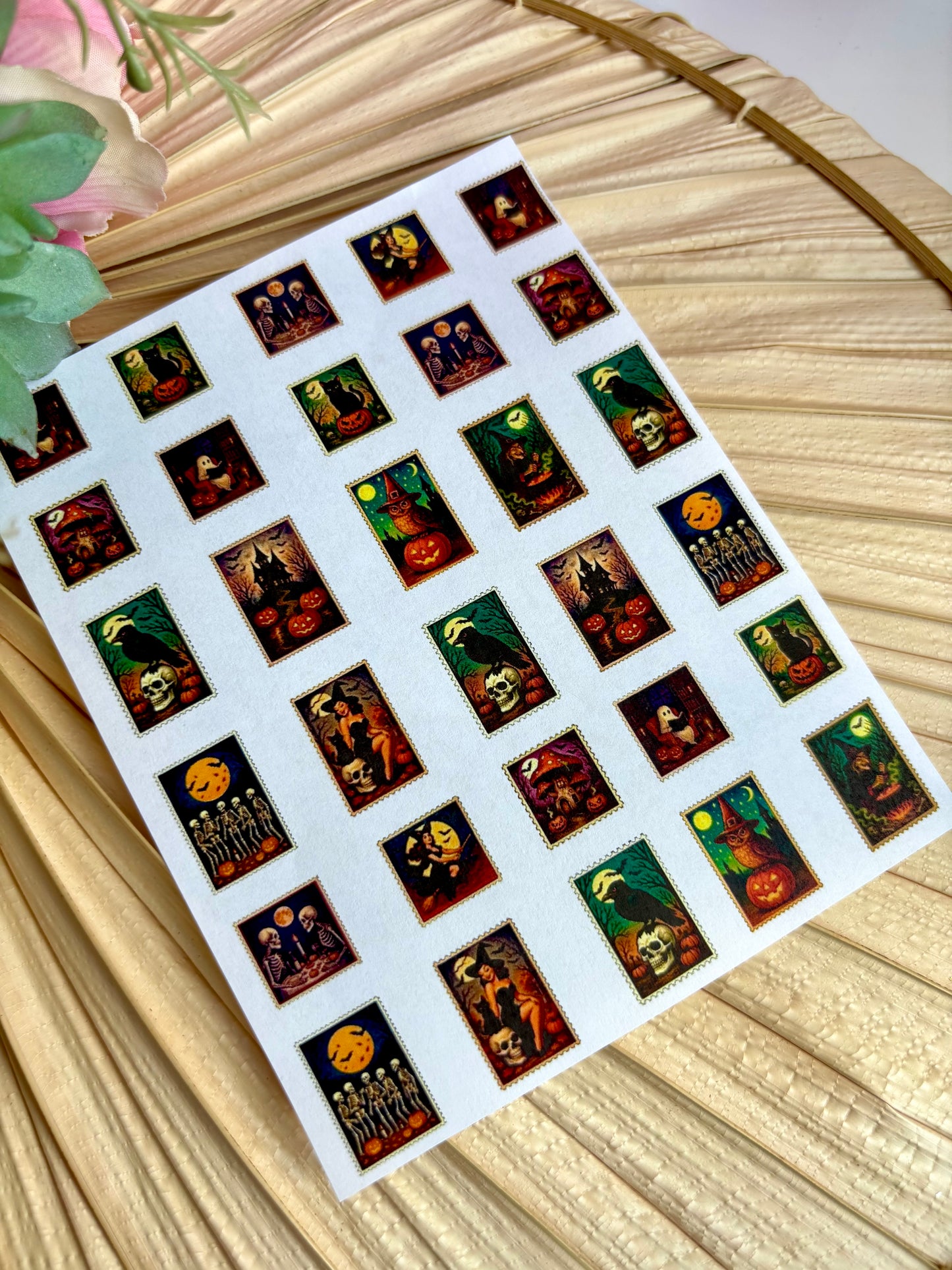 Colorful Halloween Stamp Charms Transfer Papers