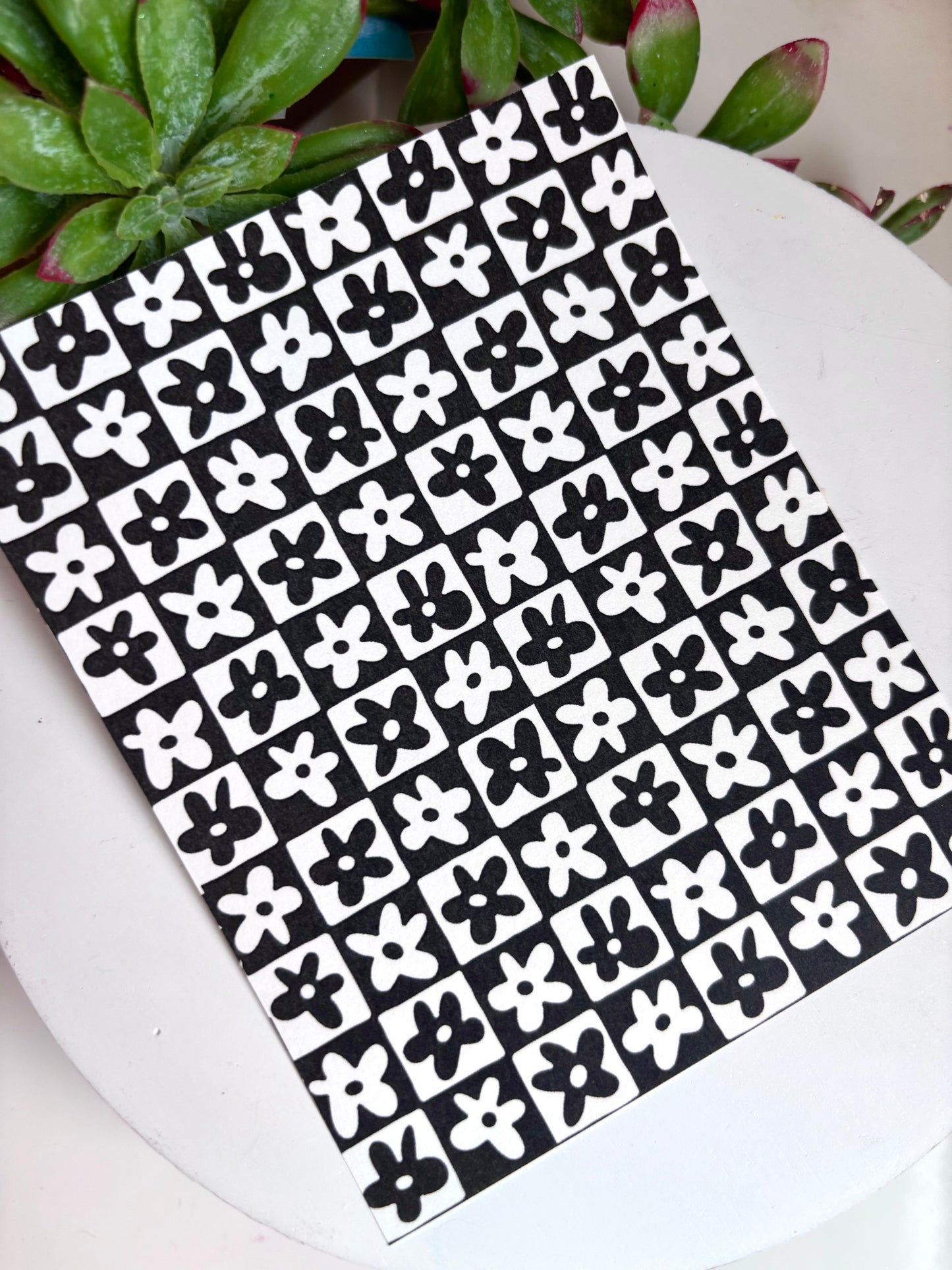 Flower Check Transfer Paper
