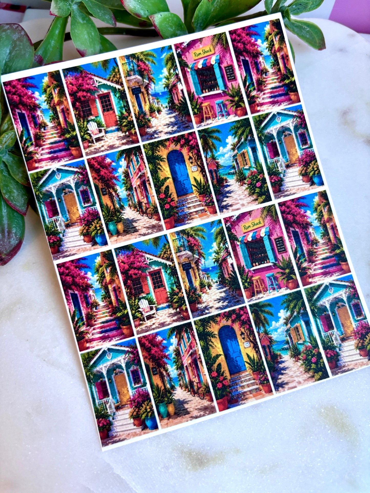 Colorful Travels Tile Transfer Paper