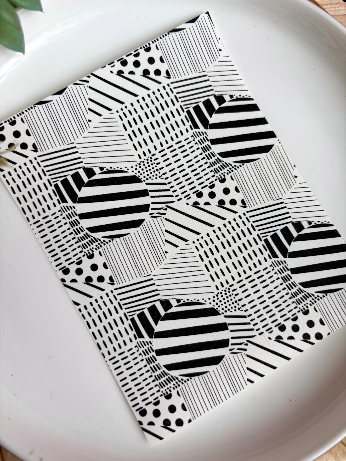 B&W Geo Collage Transfer Paper