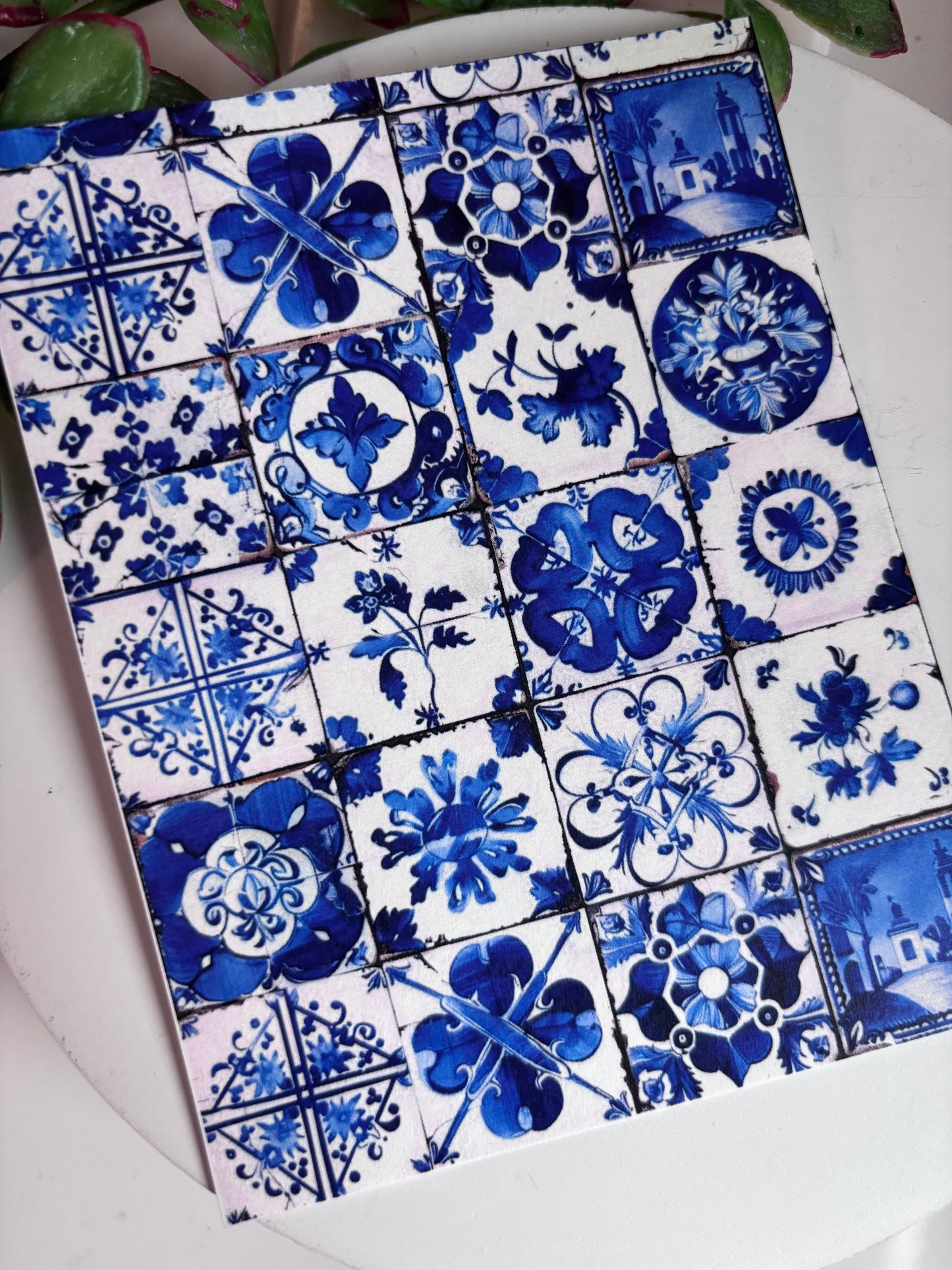 Beautiful Blue Tile Transfer Paper