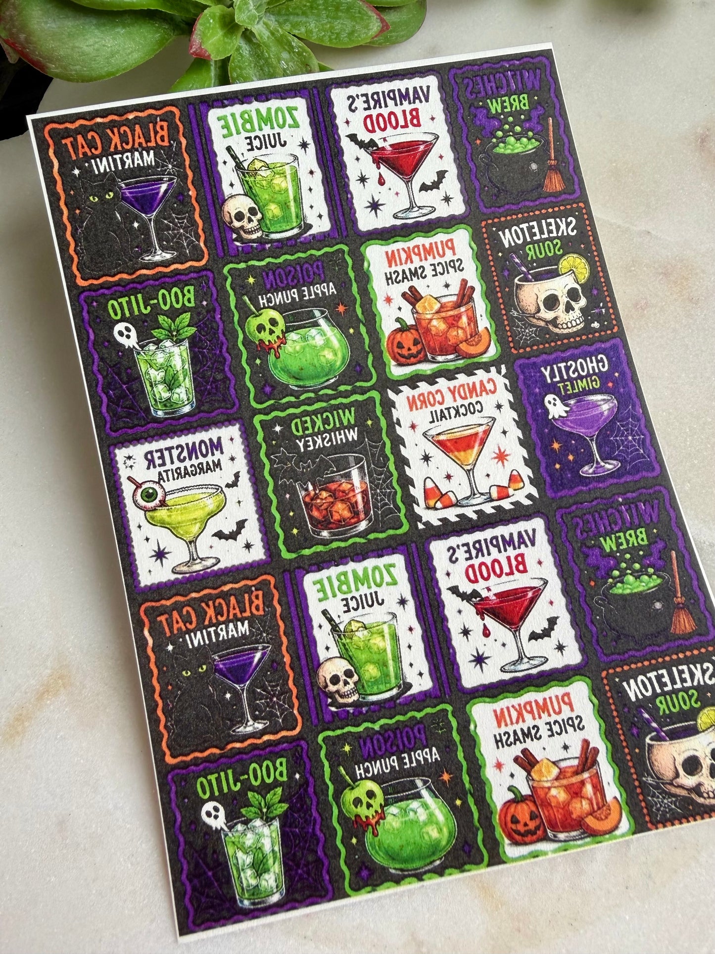 Halloween Cocktail Transfer Paper