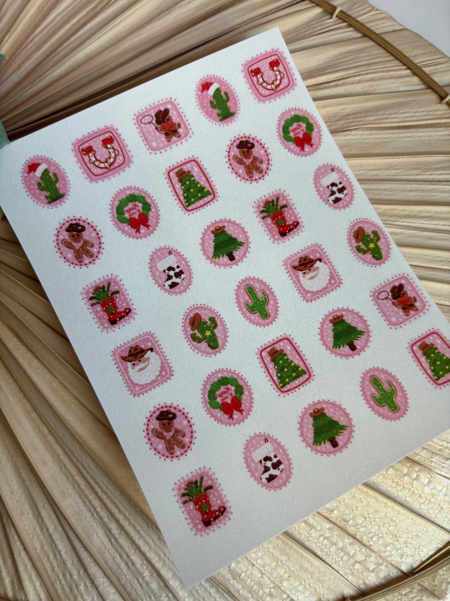 Cactus Christmas Charms Transfer Paper