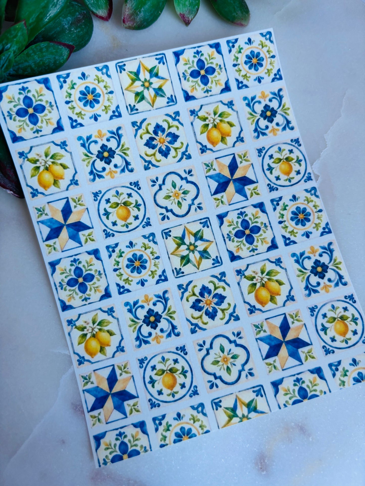 Amalfi Tile Transfer Paper