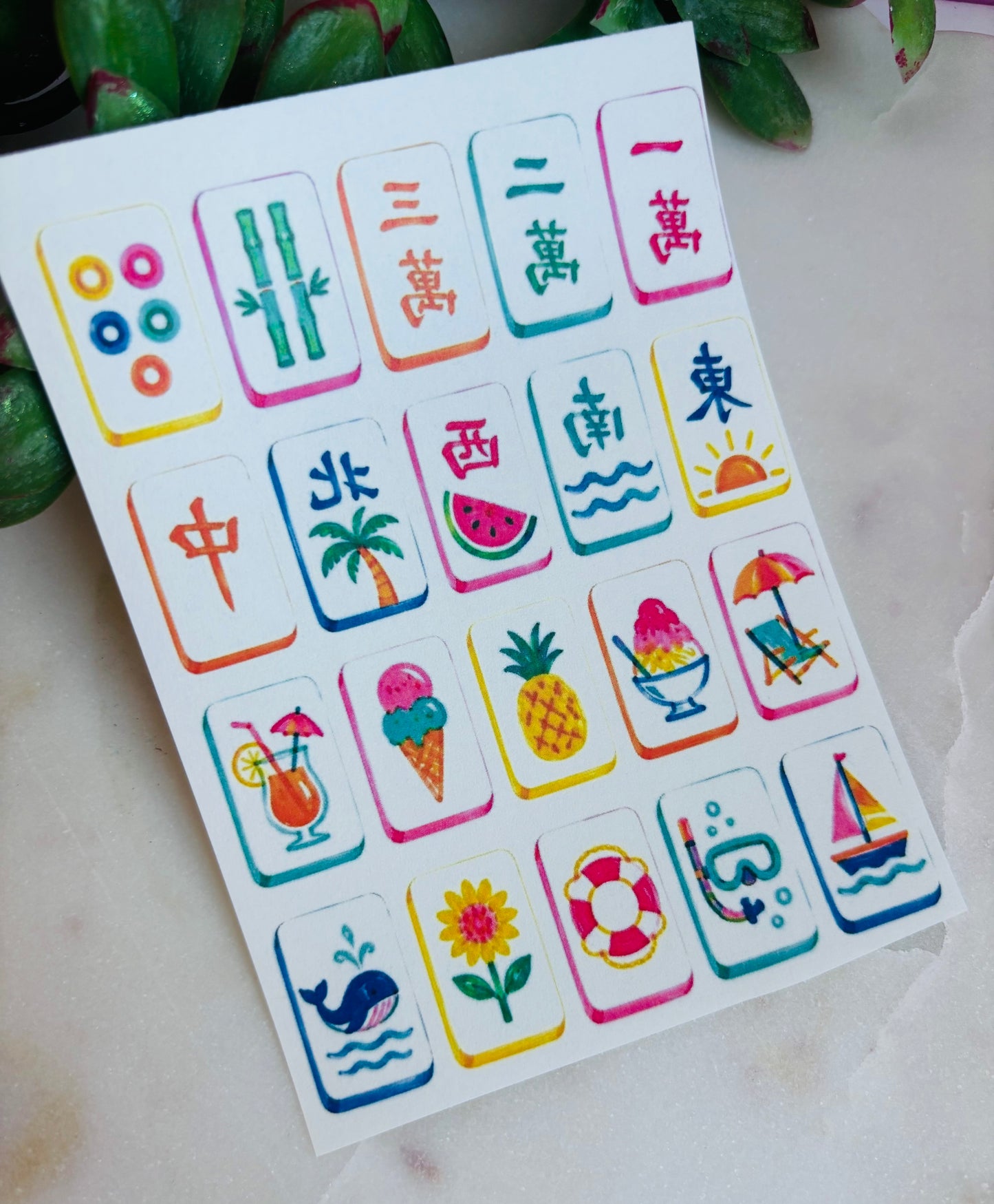 Whimsy Mah Jong Transfer Papers