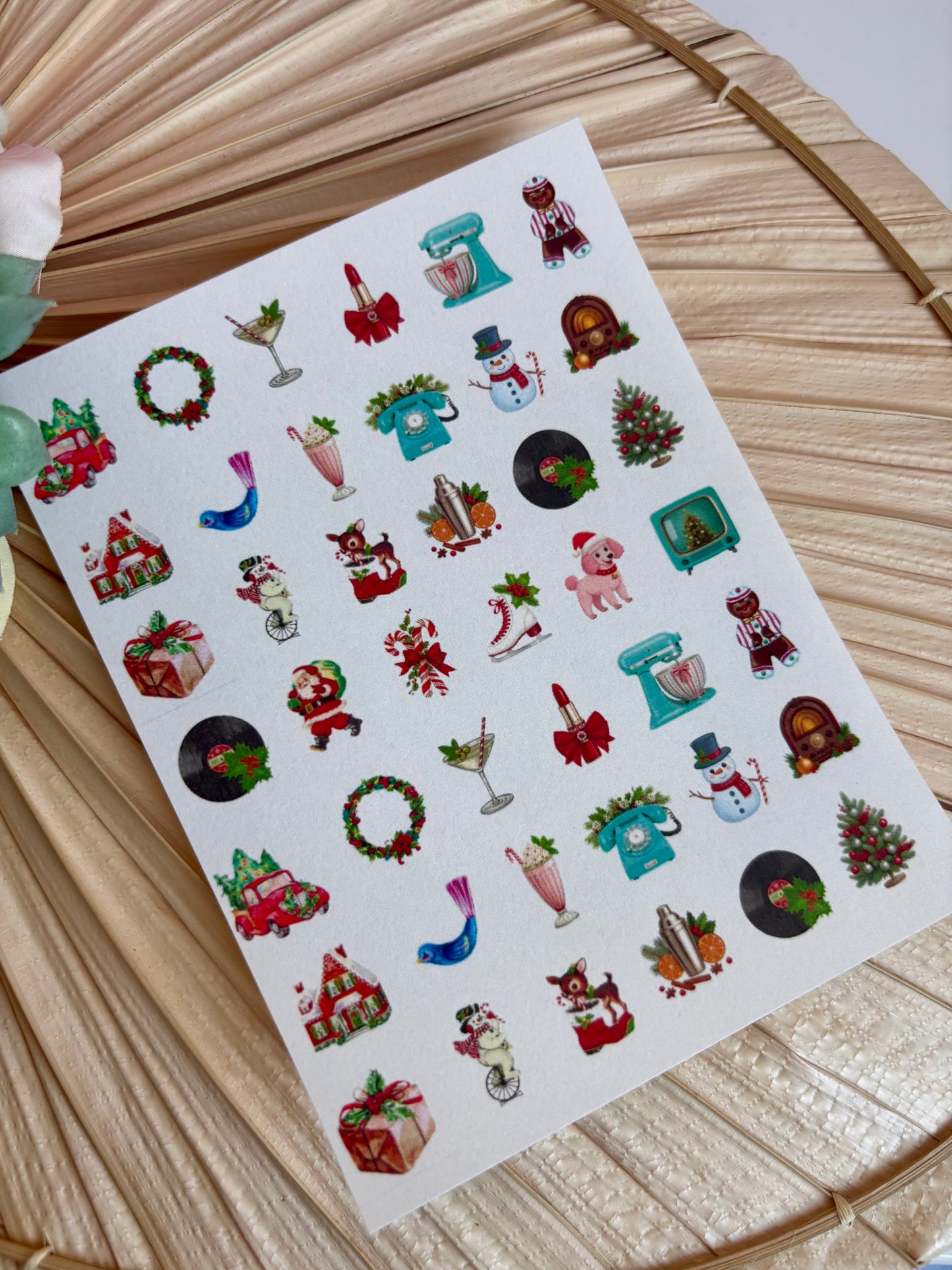 Retro Xmas Charms Transfer Paper