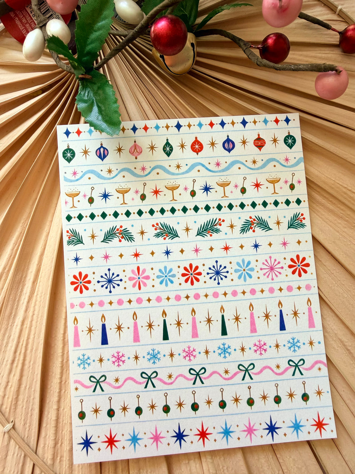 Holiday Rows Transfer Paper