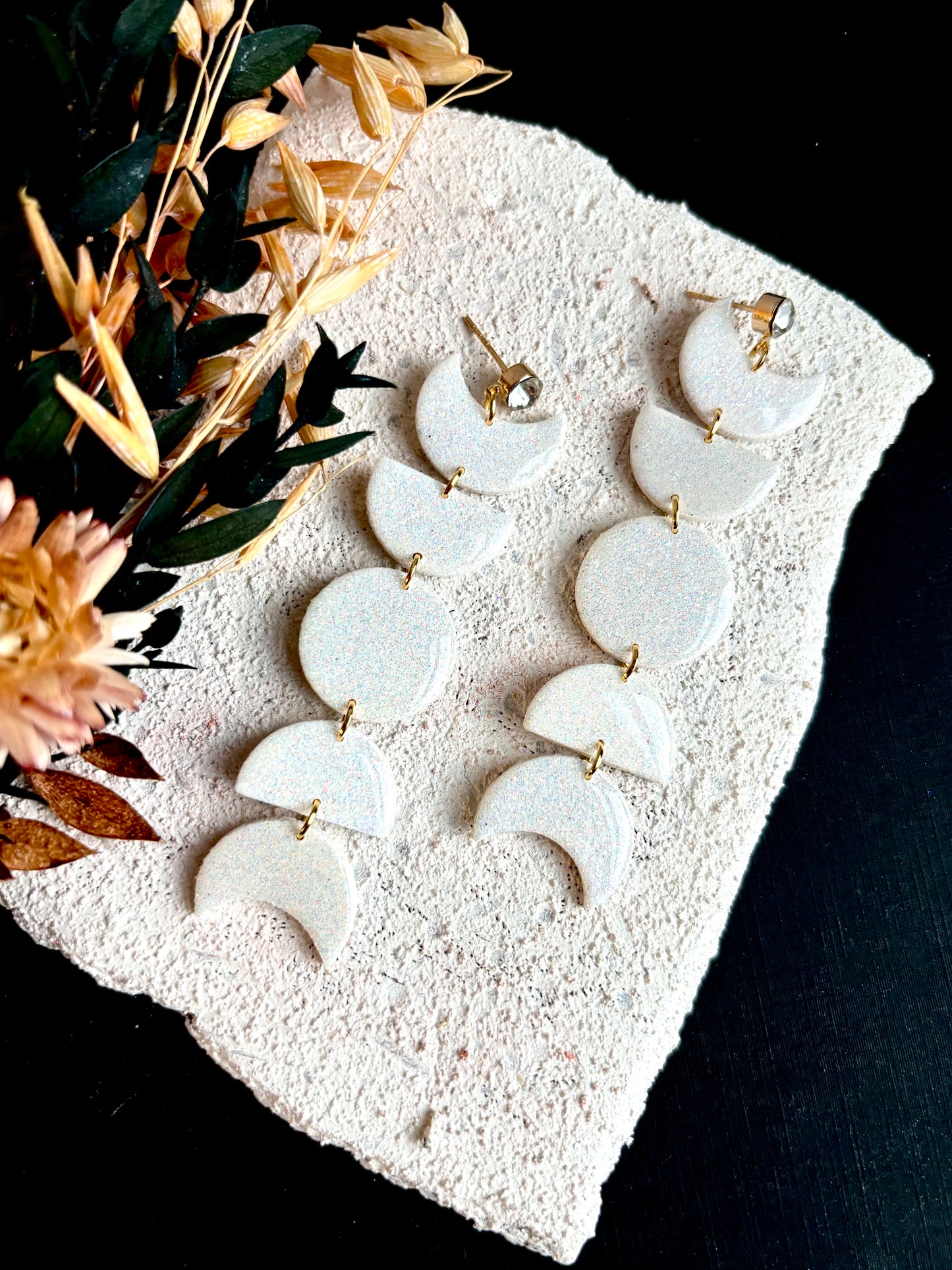 Sparkly Moon Phase Earrings
