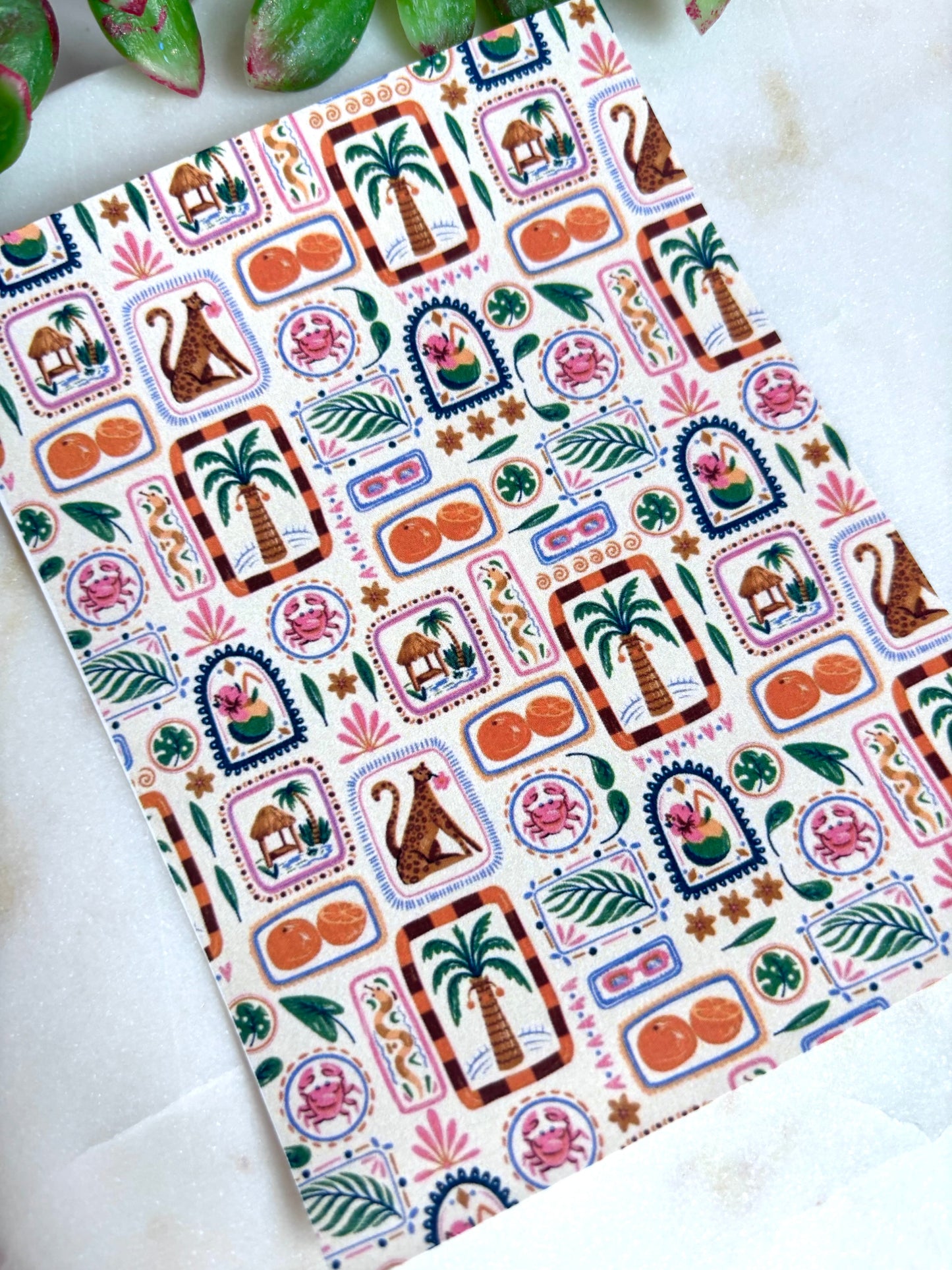 Leopard Palm Motif Transfer Paper
