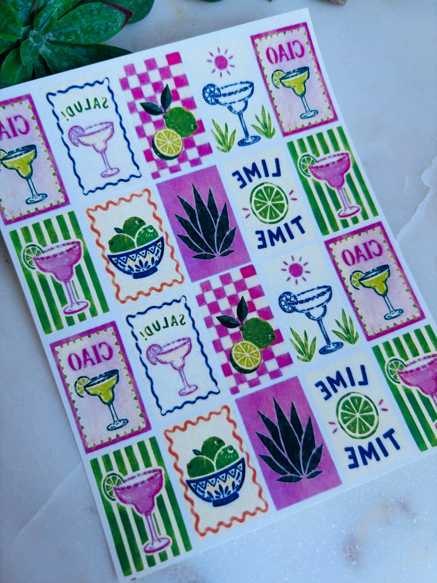 Margarita Time Tile Transfer Paper