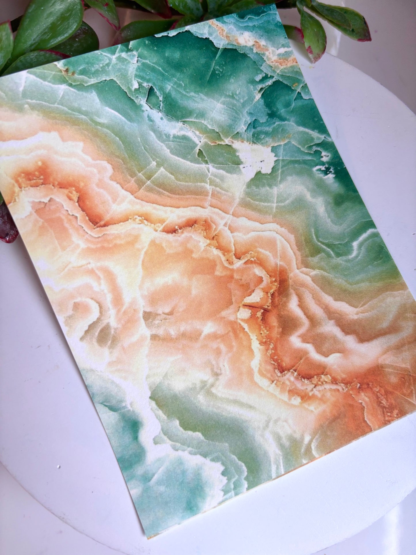 Green Peachy Agate Transfer Paper