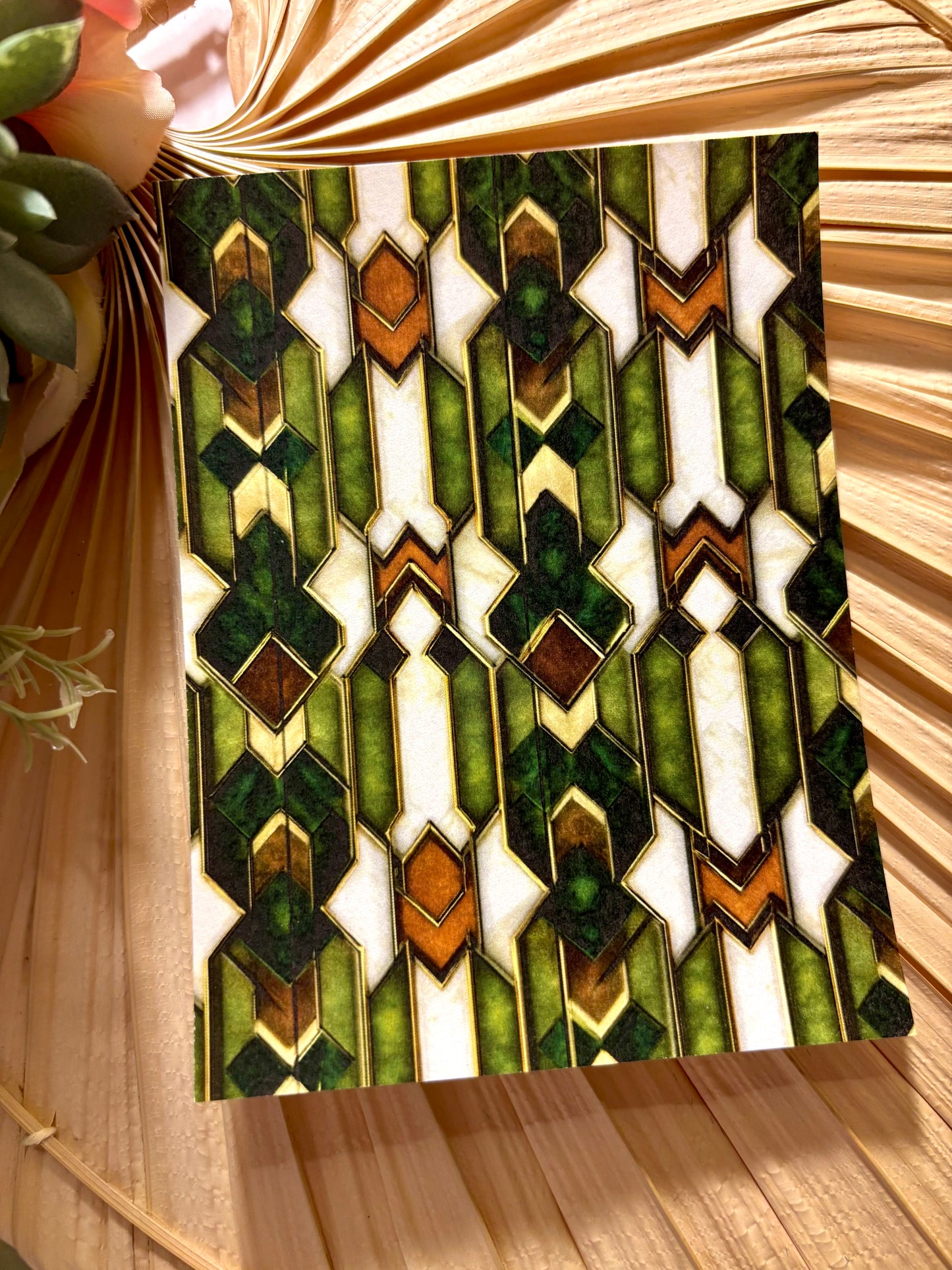 Vintage Green Glass A Transfer Paper