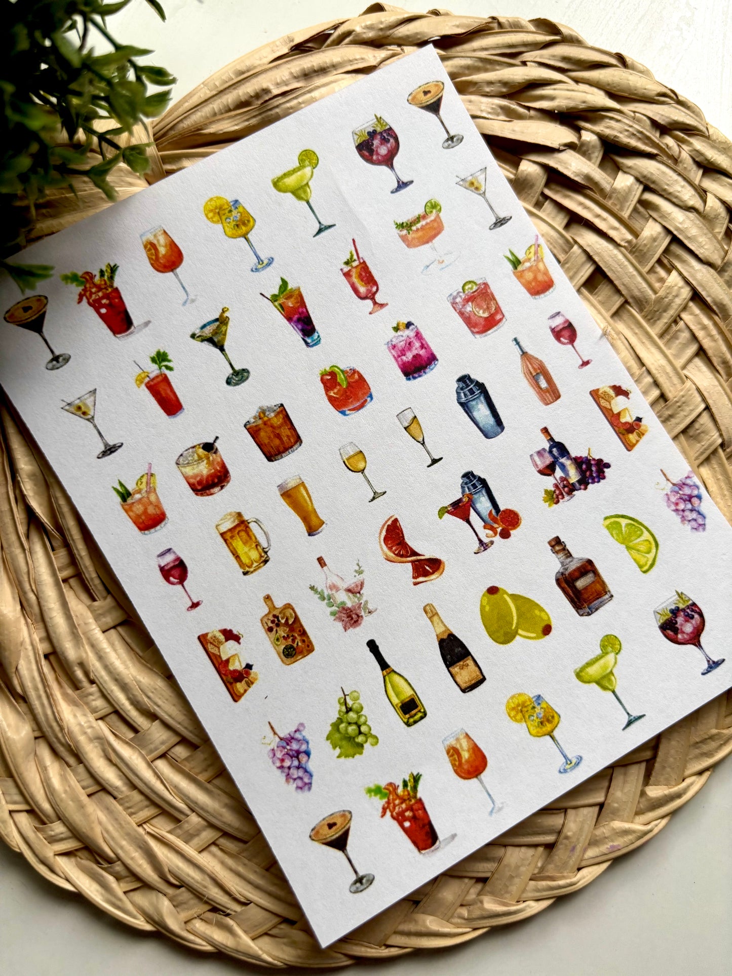 Cocktail Hour Charms Transfer Paper