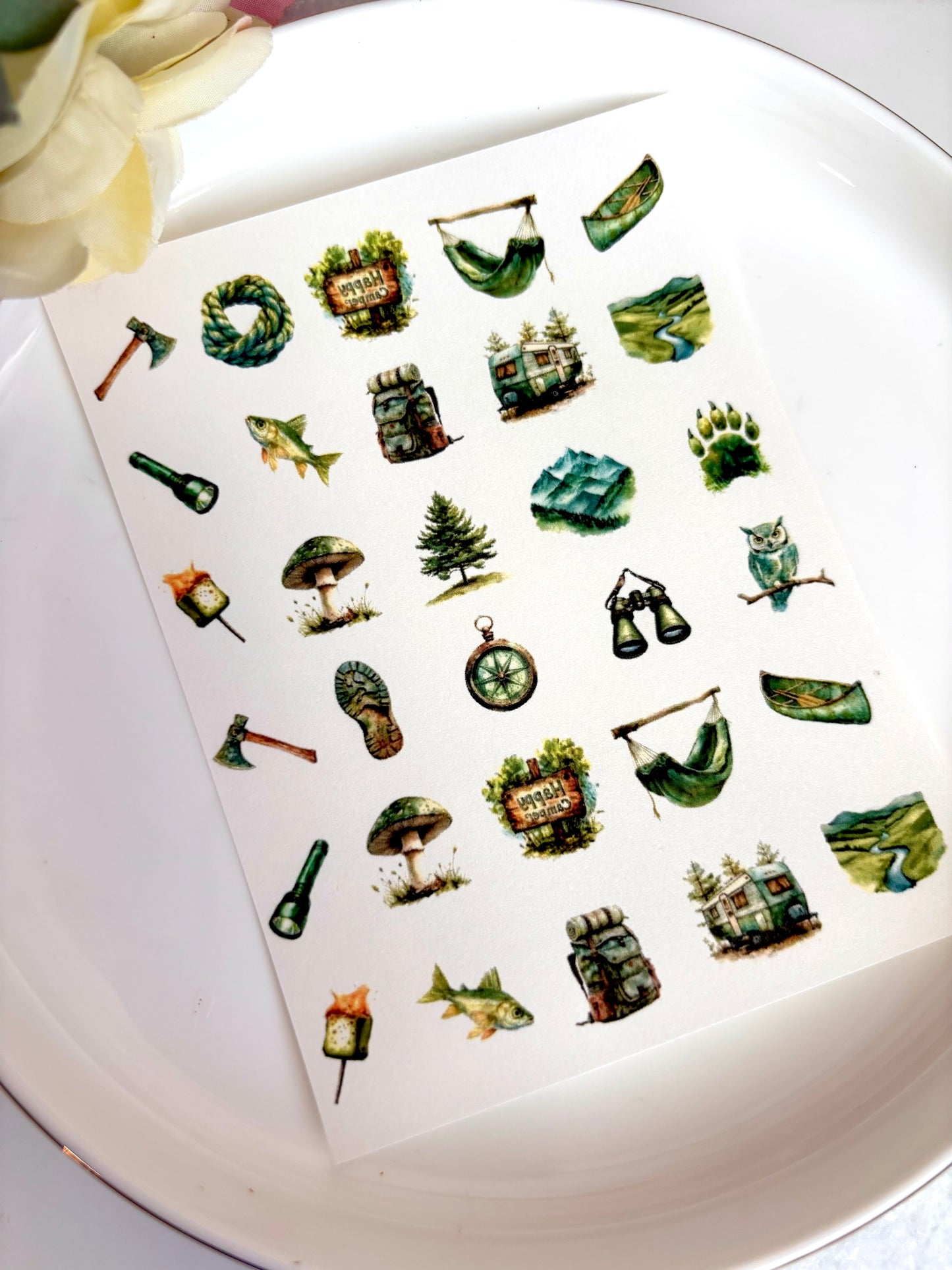 Camping Green Charm Paper