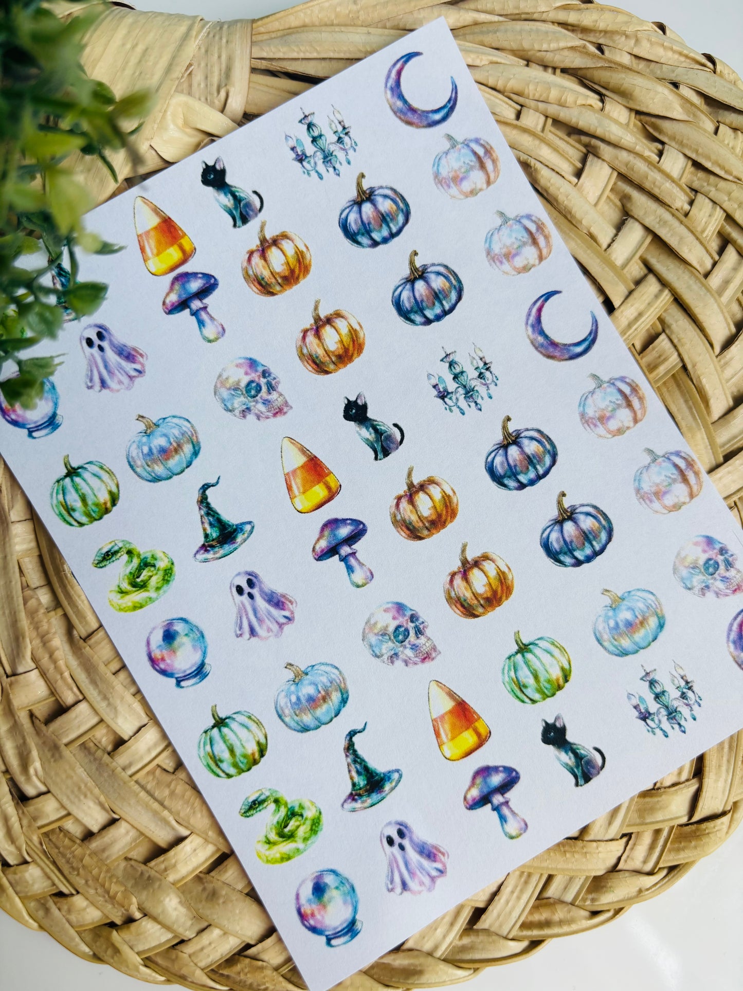 Iridescent Halloween Charms Transfer Paper