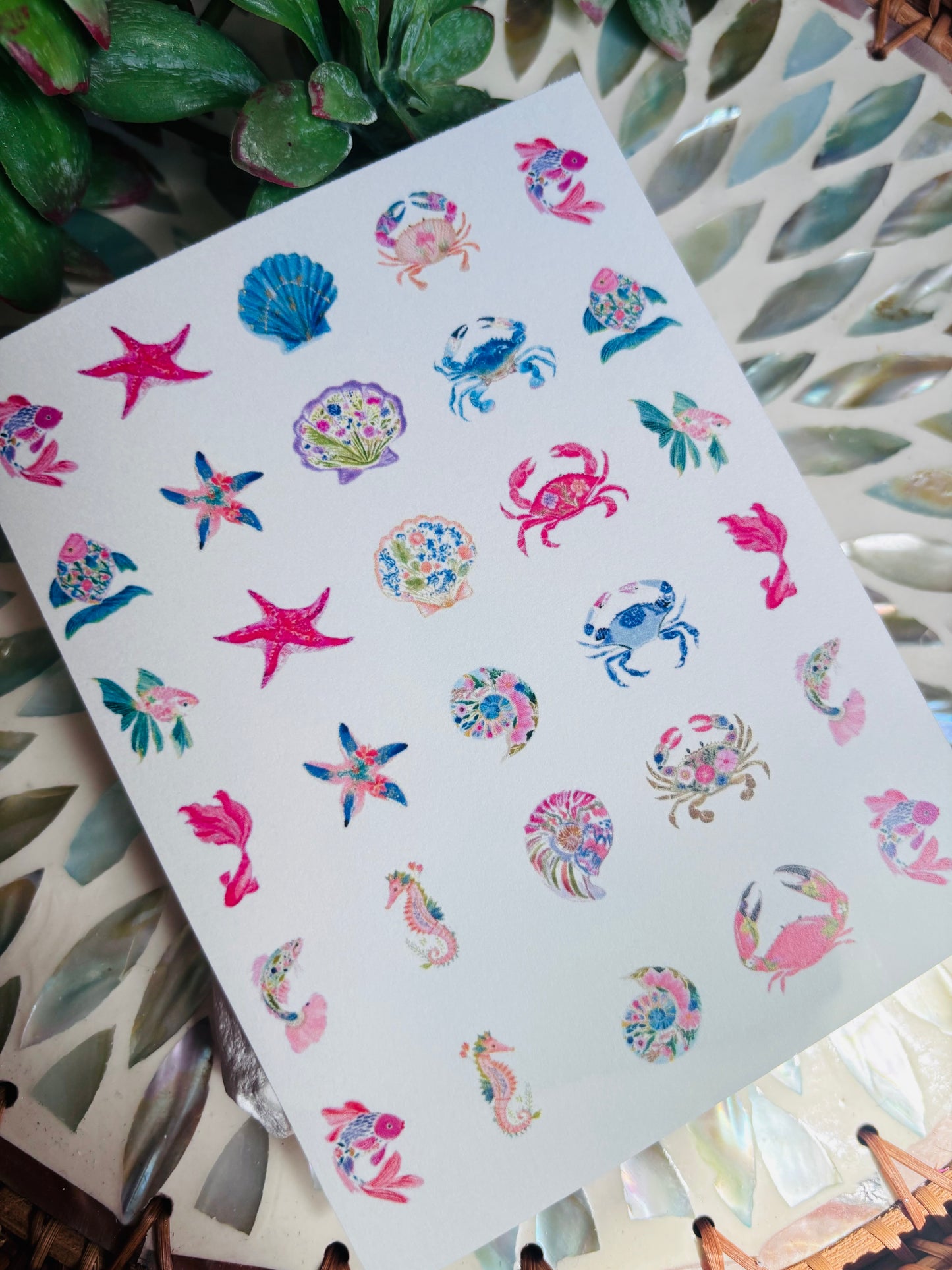 Pretty Sea Creatures Charm Transfer Paper